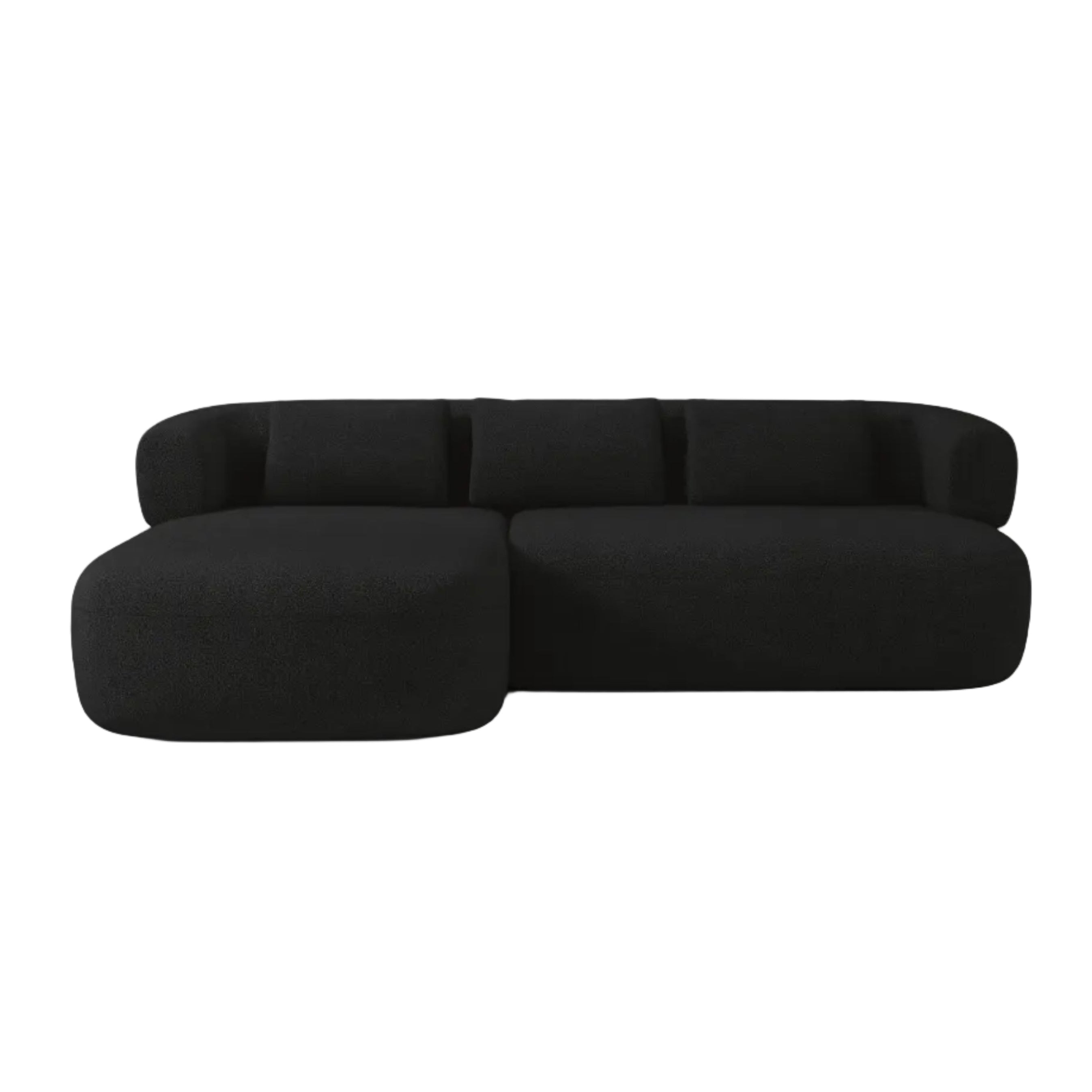 3-sitziger linker Ecksofa ALDRIN in schwarzem Boucle