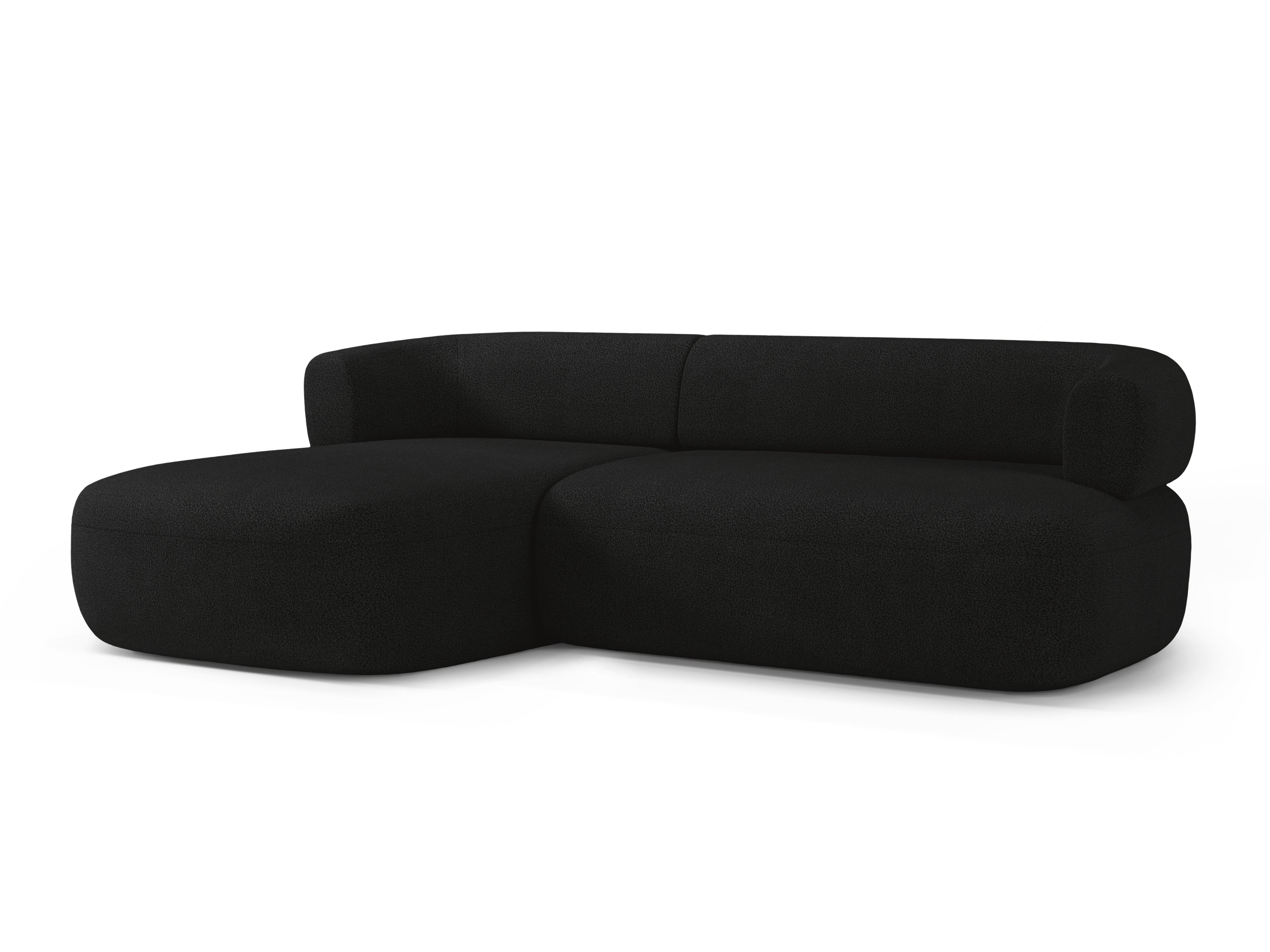 3-sitziger linker Ecksofa ALDRIN in schwarzem Boucle