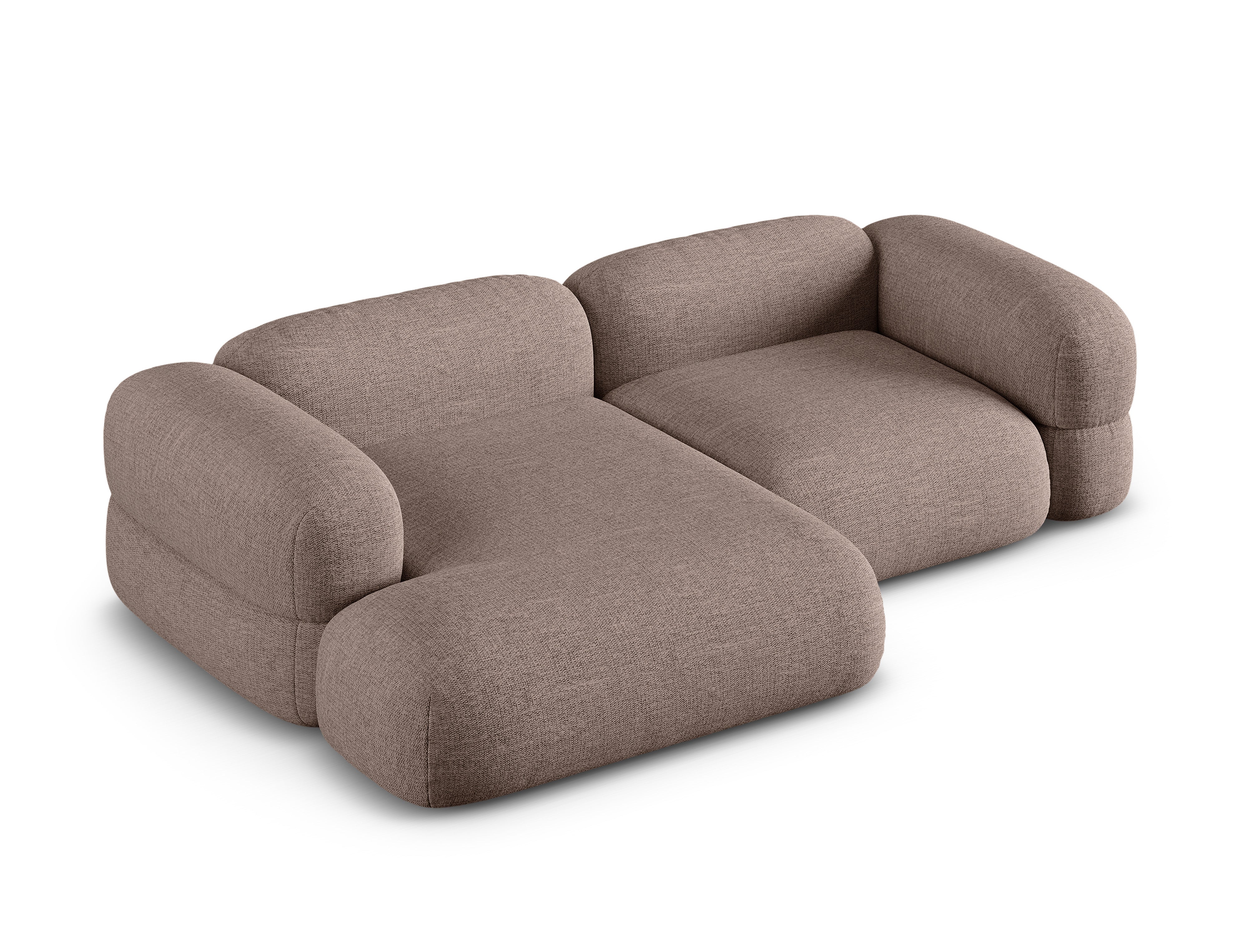 Linksseitige Eckcouch ROGER cappuccino Chenille