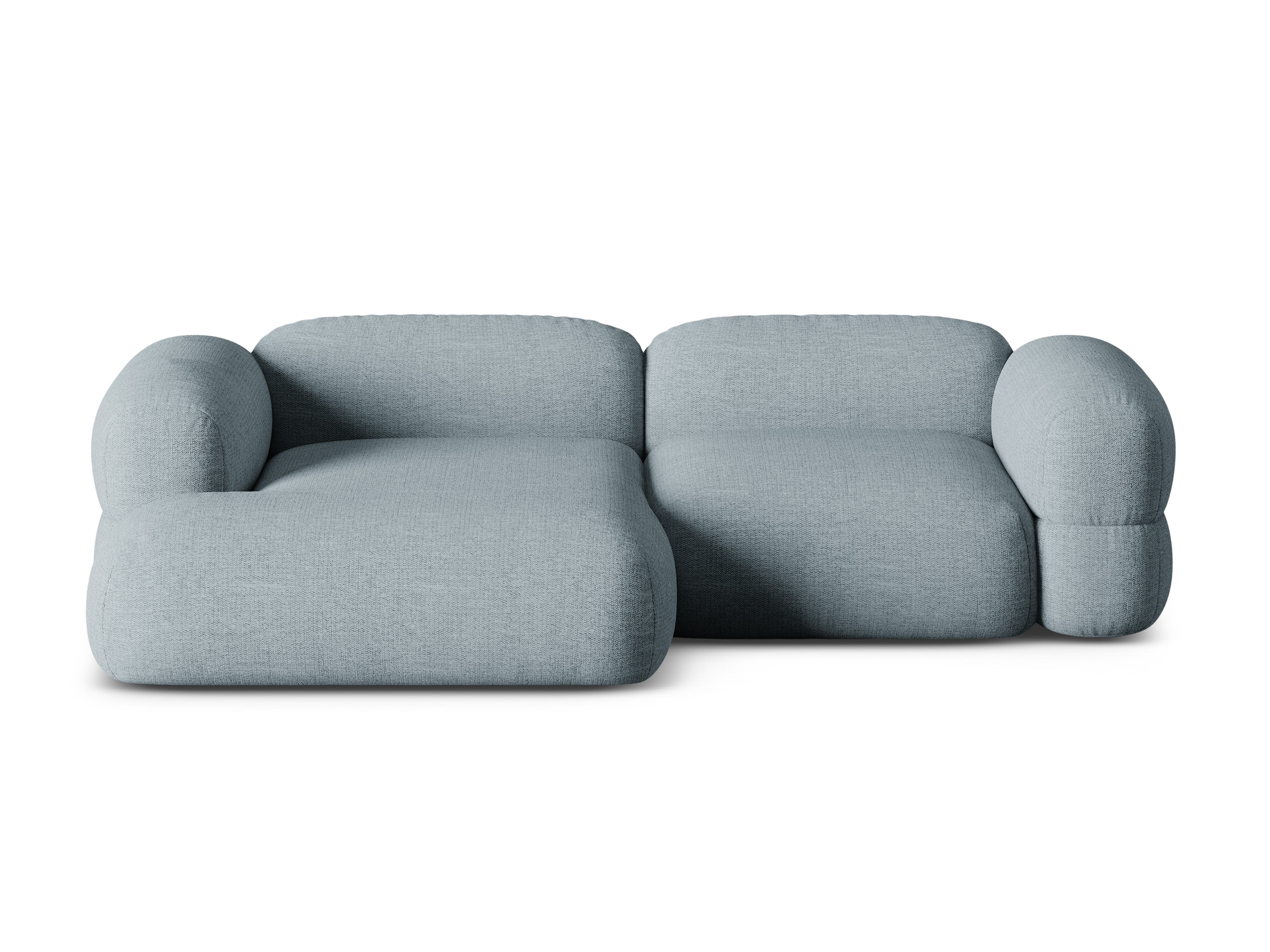 Linksseitige Eckcouch ROGER in himmelblauem Chenille