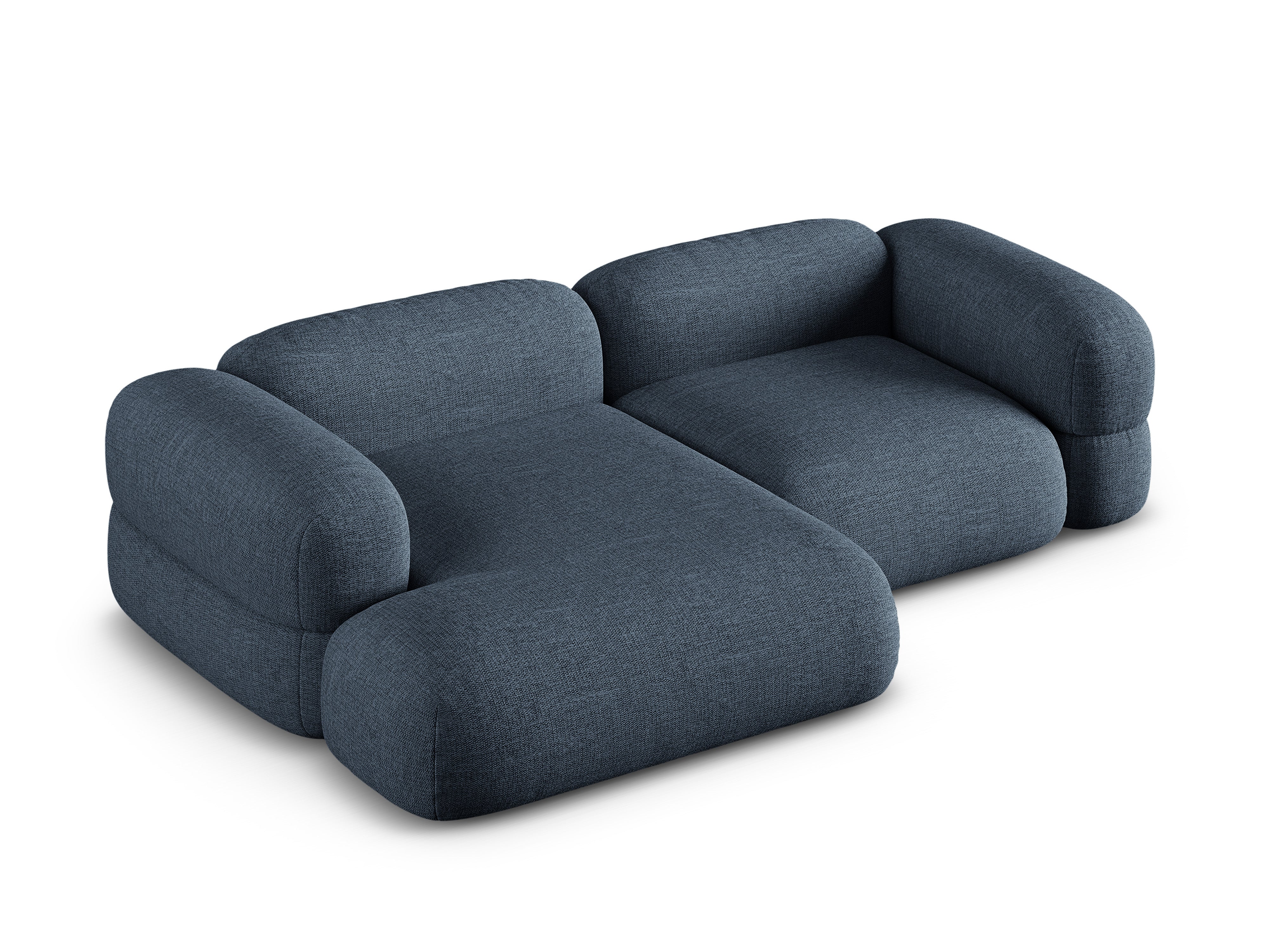 Linksseitige Eckcouch ROGER dunkelblauer Chenille
