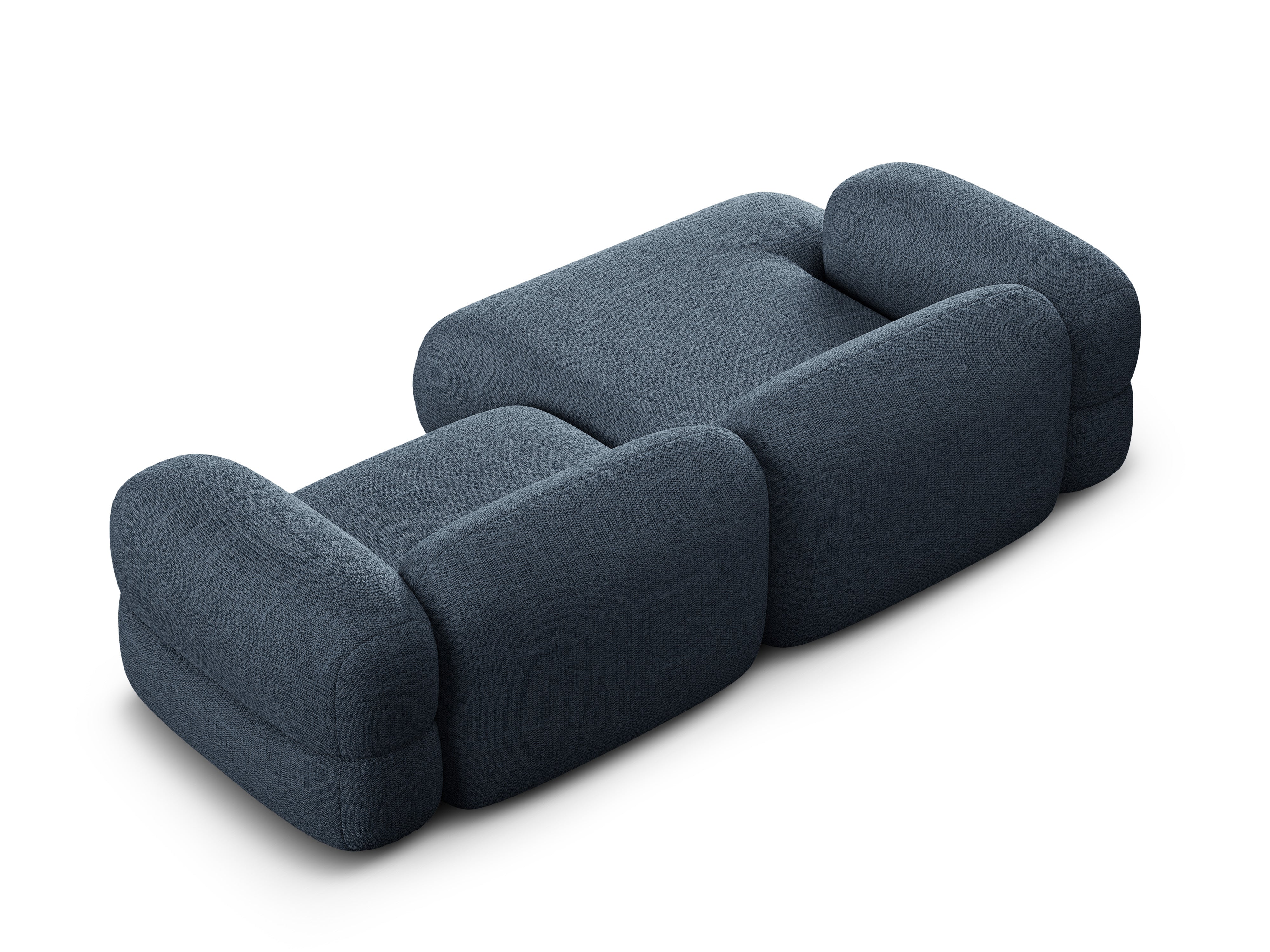Linksseitige Eckcouch ROGER dunkelblauer Chenille