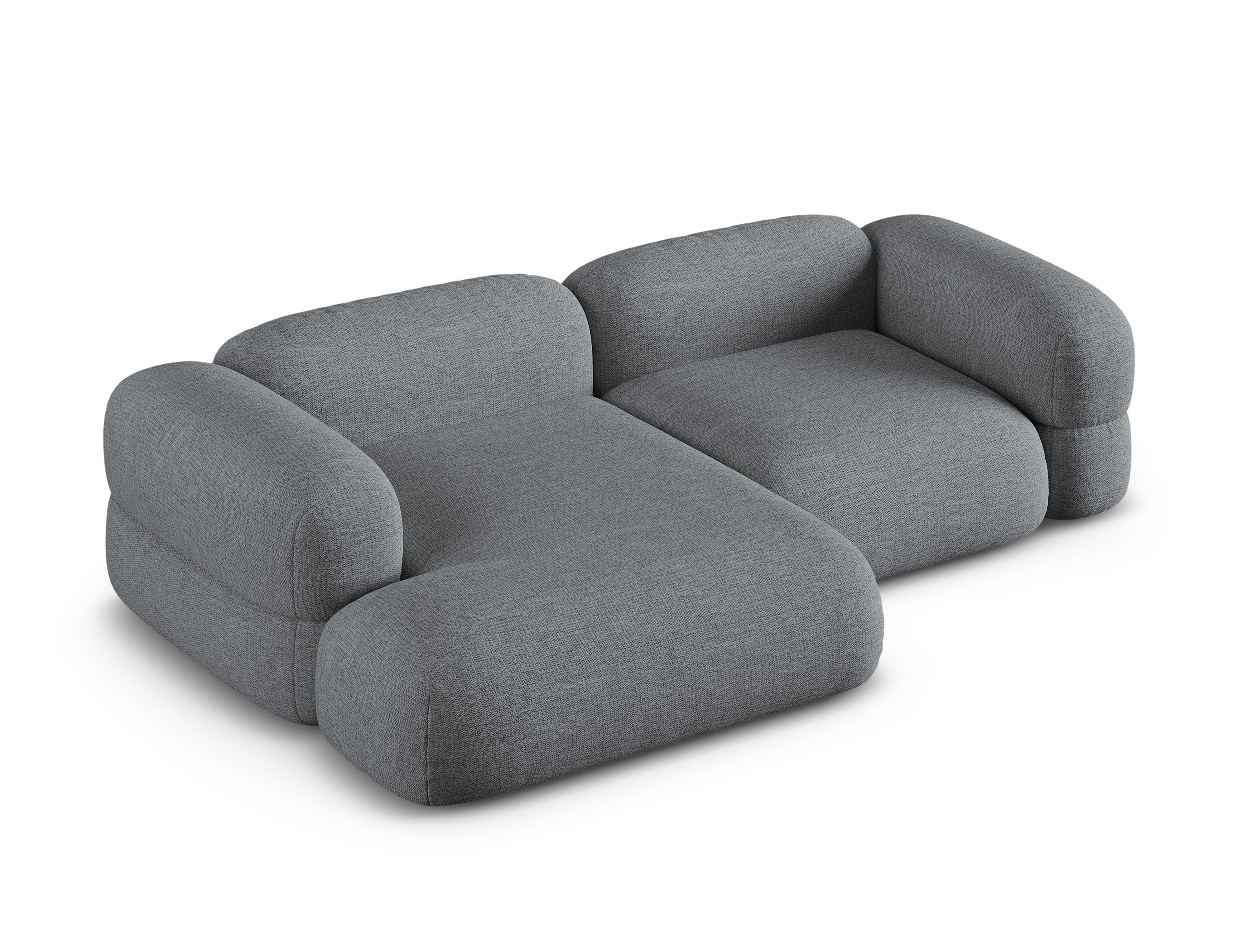 Linksseitige Eckcouch ROGER graues Chenille