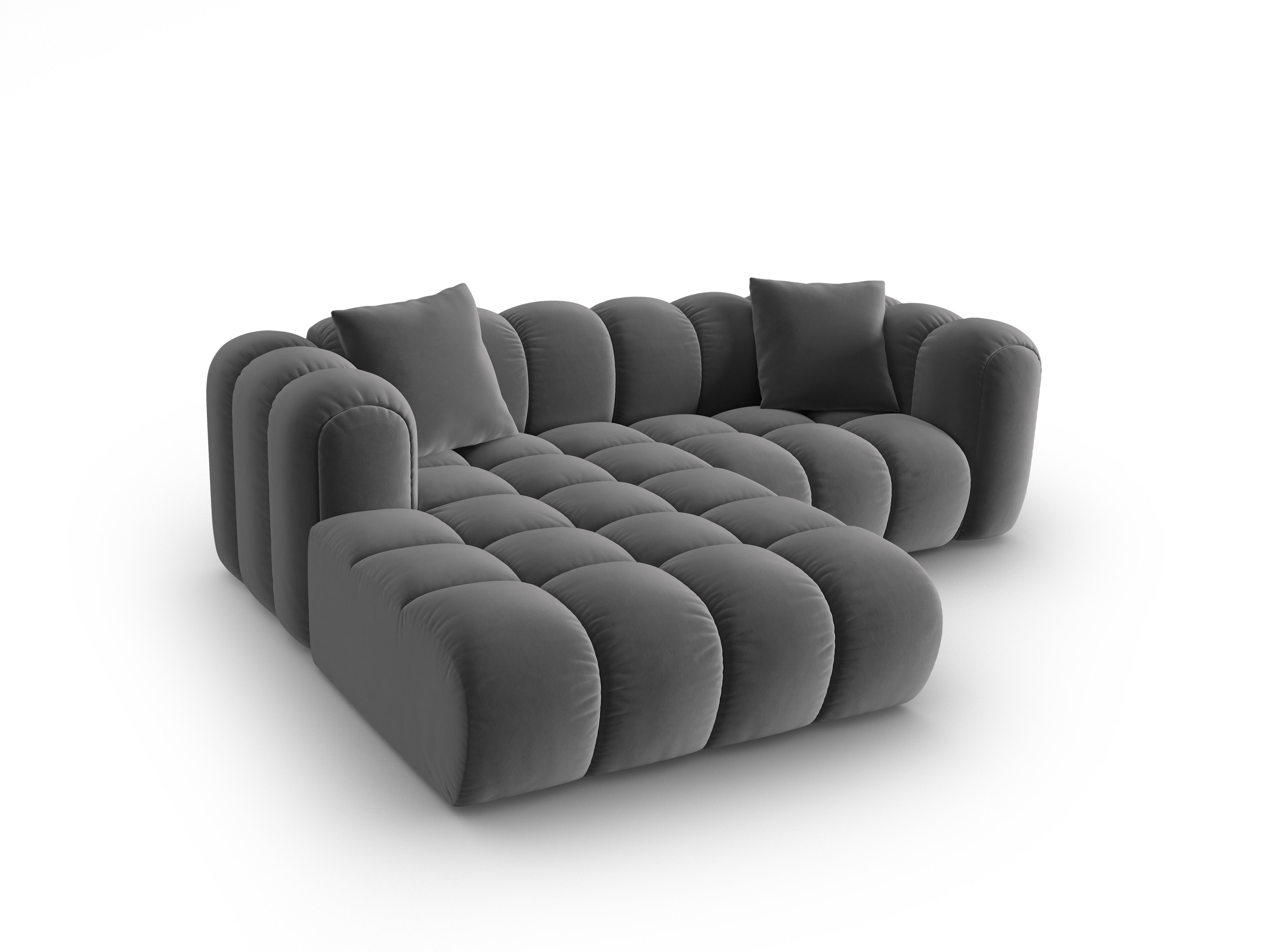 Left-facing 3-seater velvet corner sofa ASTRO gray