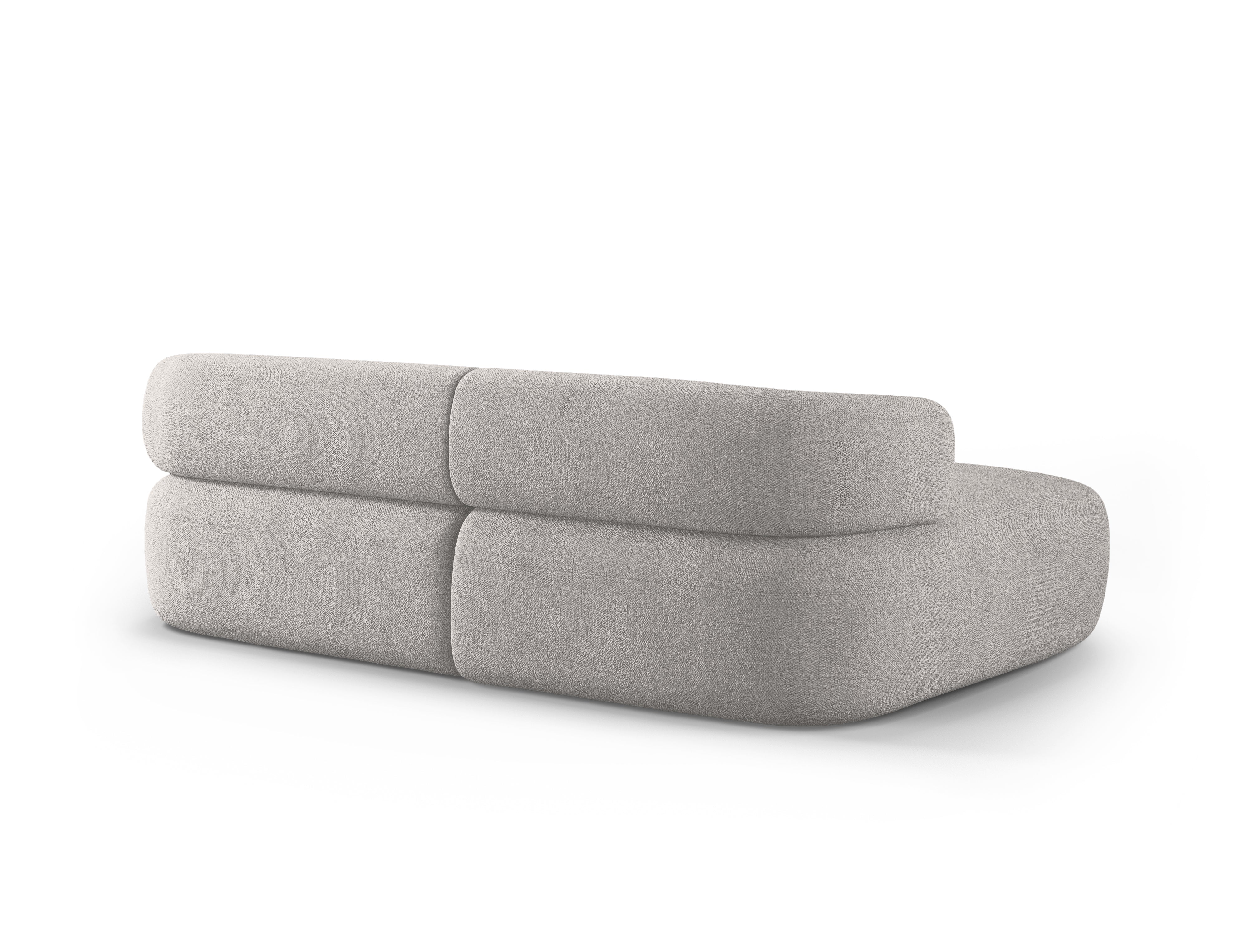 Zweisitzer-Ecksofa links ALDRIN in hellgrauem Boucle