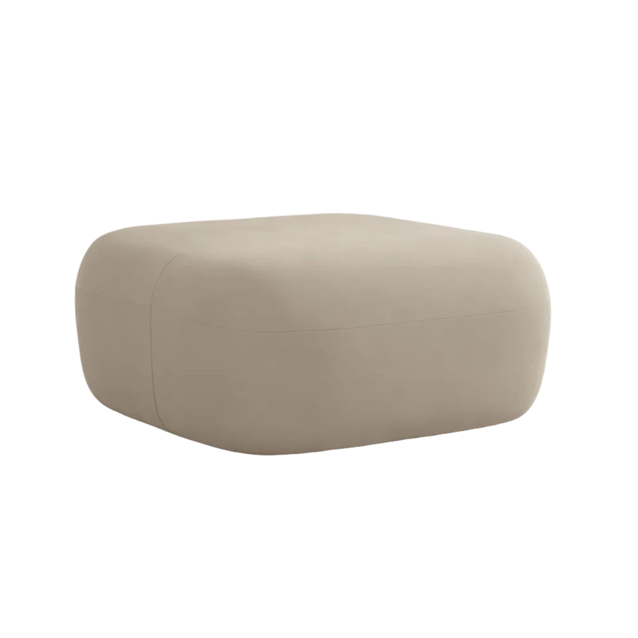 Samt-Pouf ALDRIN in Beige