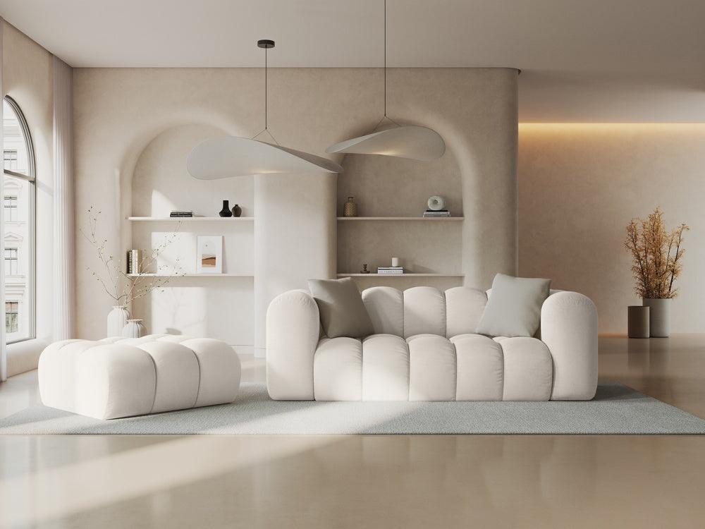 Puf aksamitny HALLEY jasnobeżowy Windsor & Co Eye on Design