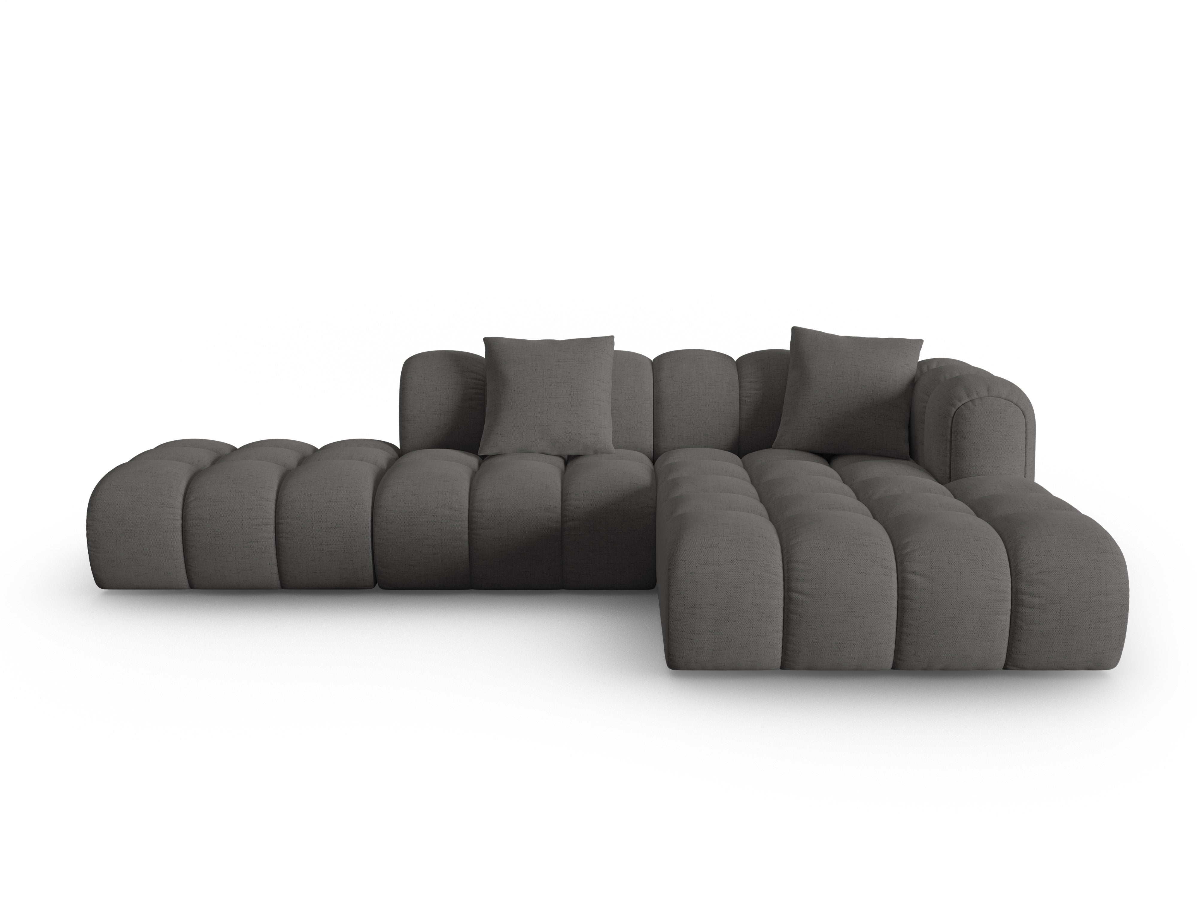 Right-facing open corner sofa ASTRO gray chenille