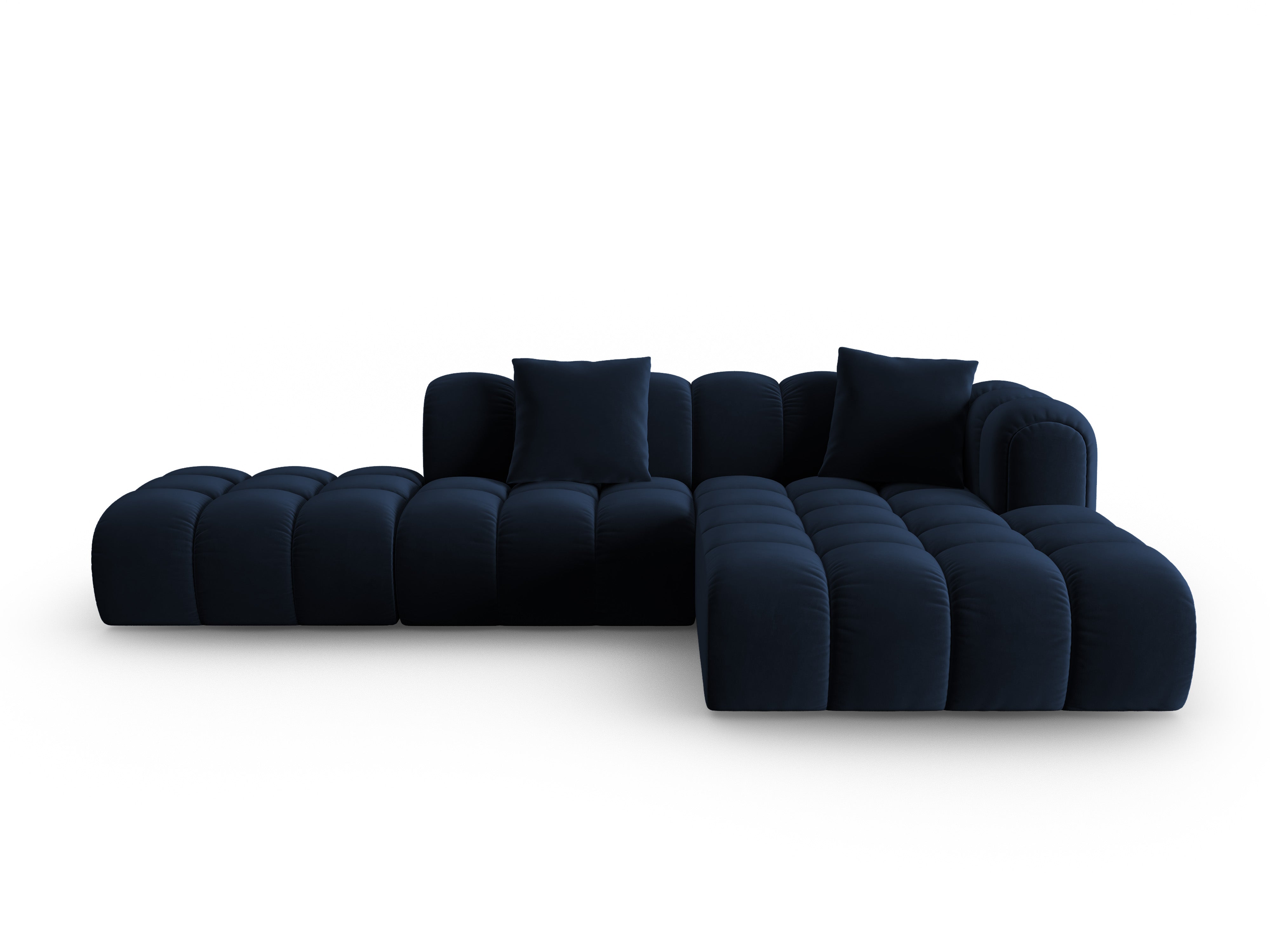 Samt-Ecksofa offen rechts ASTRO königsblau