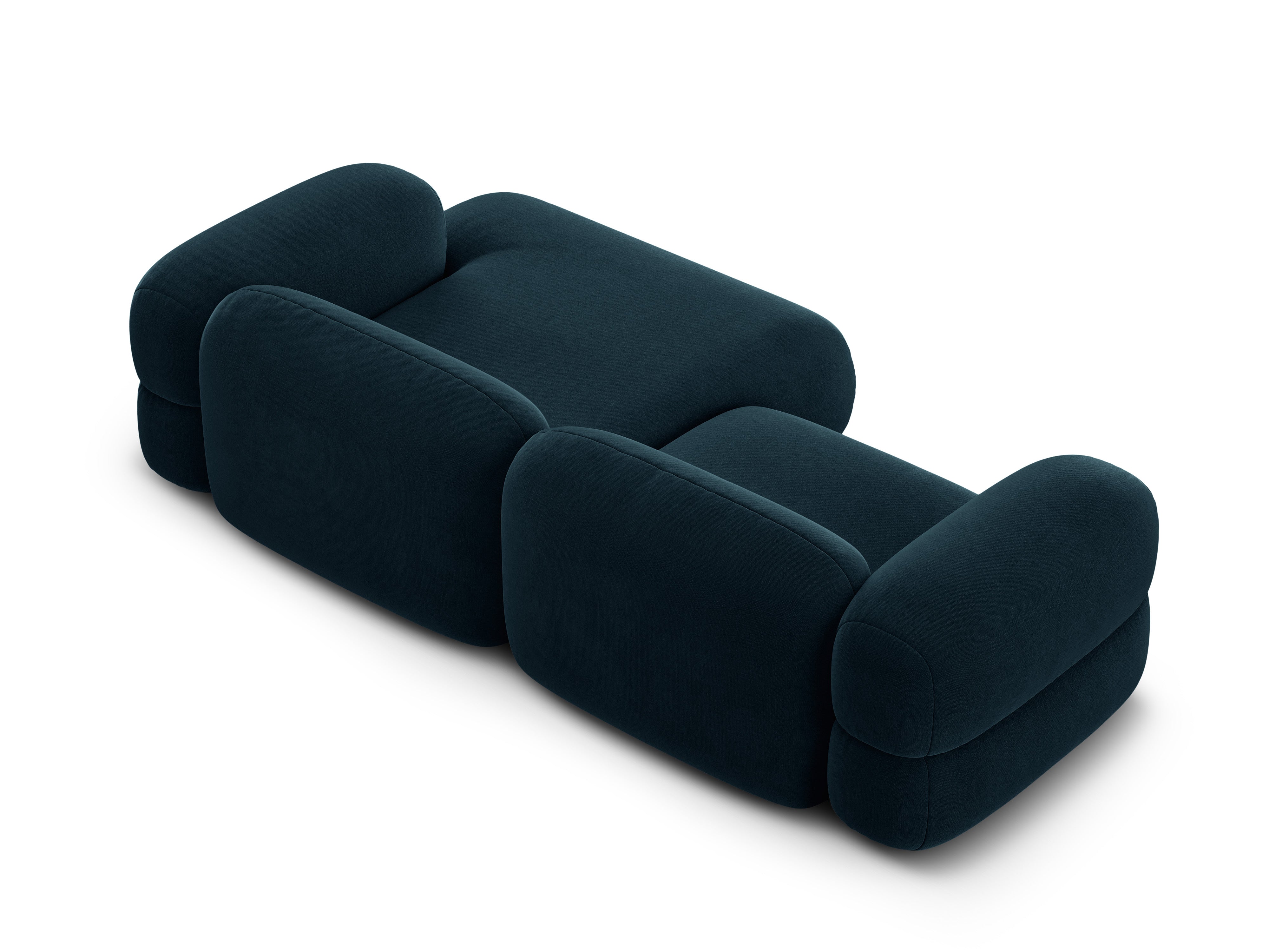 Right-facing velvet corner sofa ROGER petrol blue
