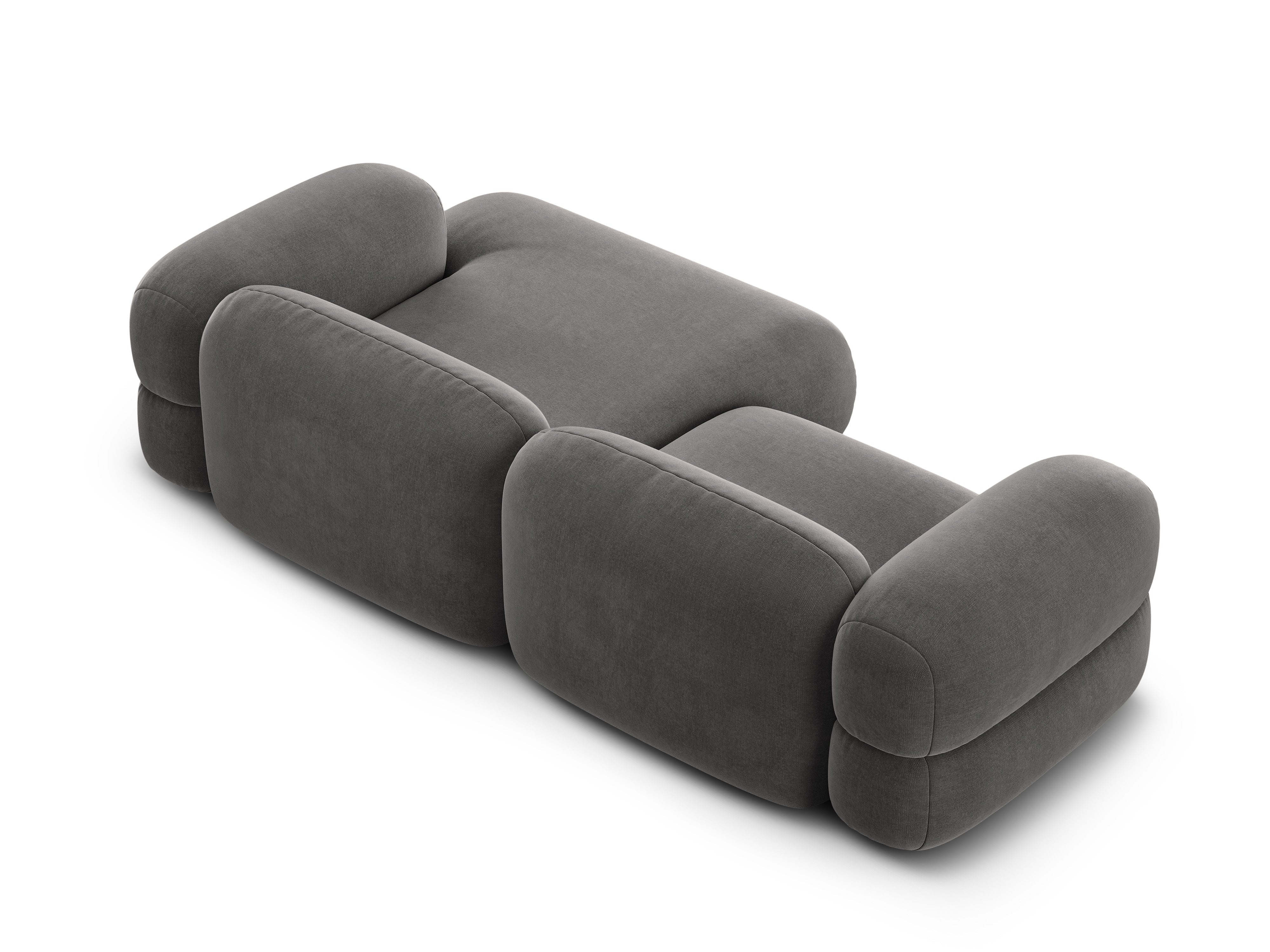 Samt-Ecksofa rechts ROGER grau