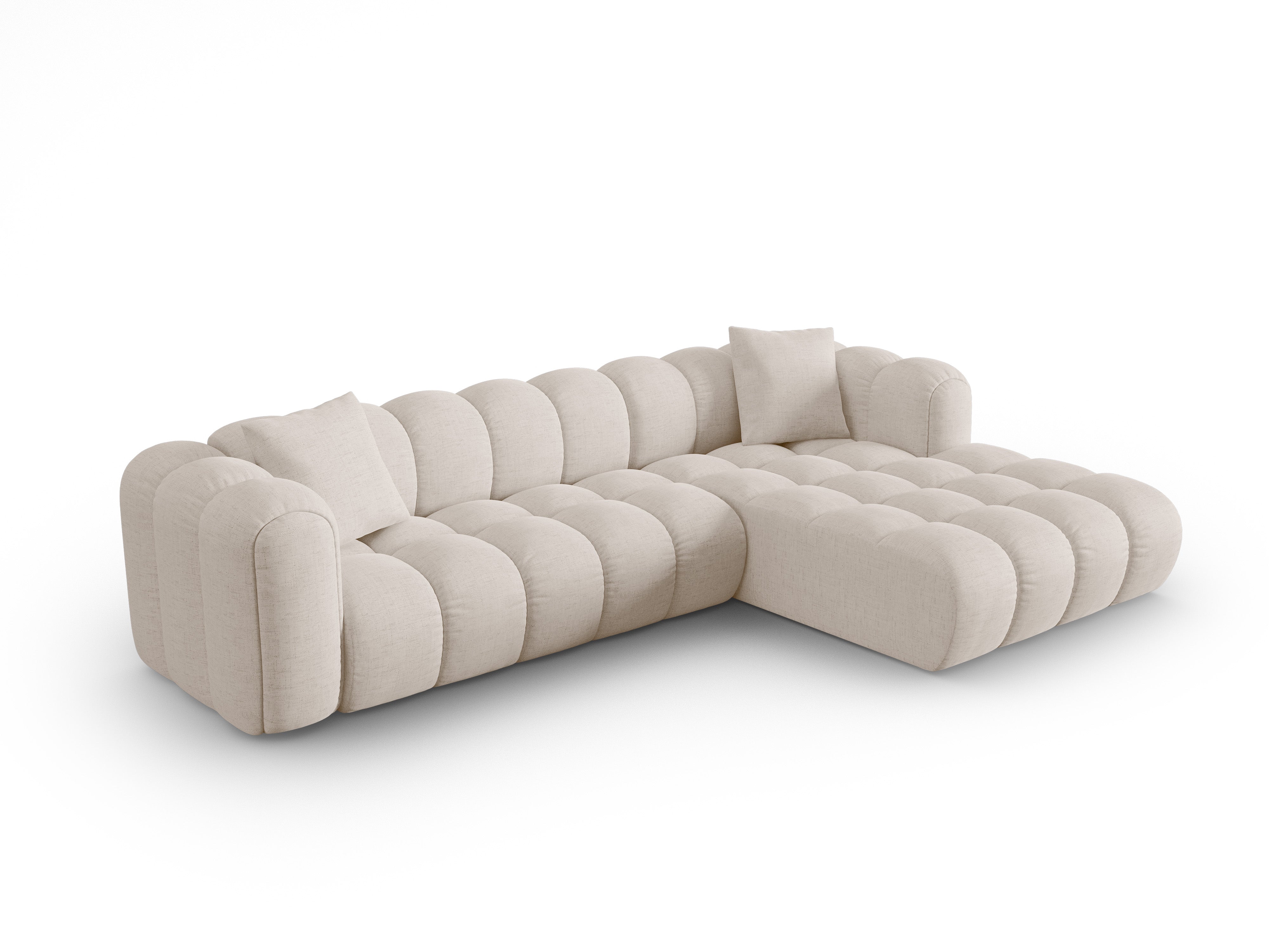 4-sitziger rechter Ecksofa ASTRO beige Chenille
