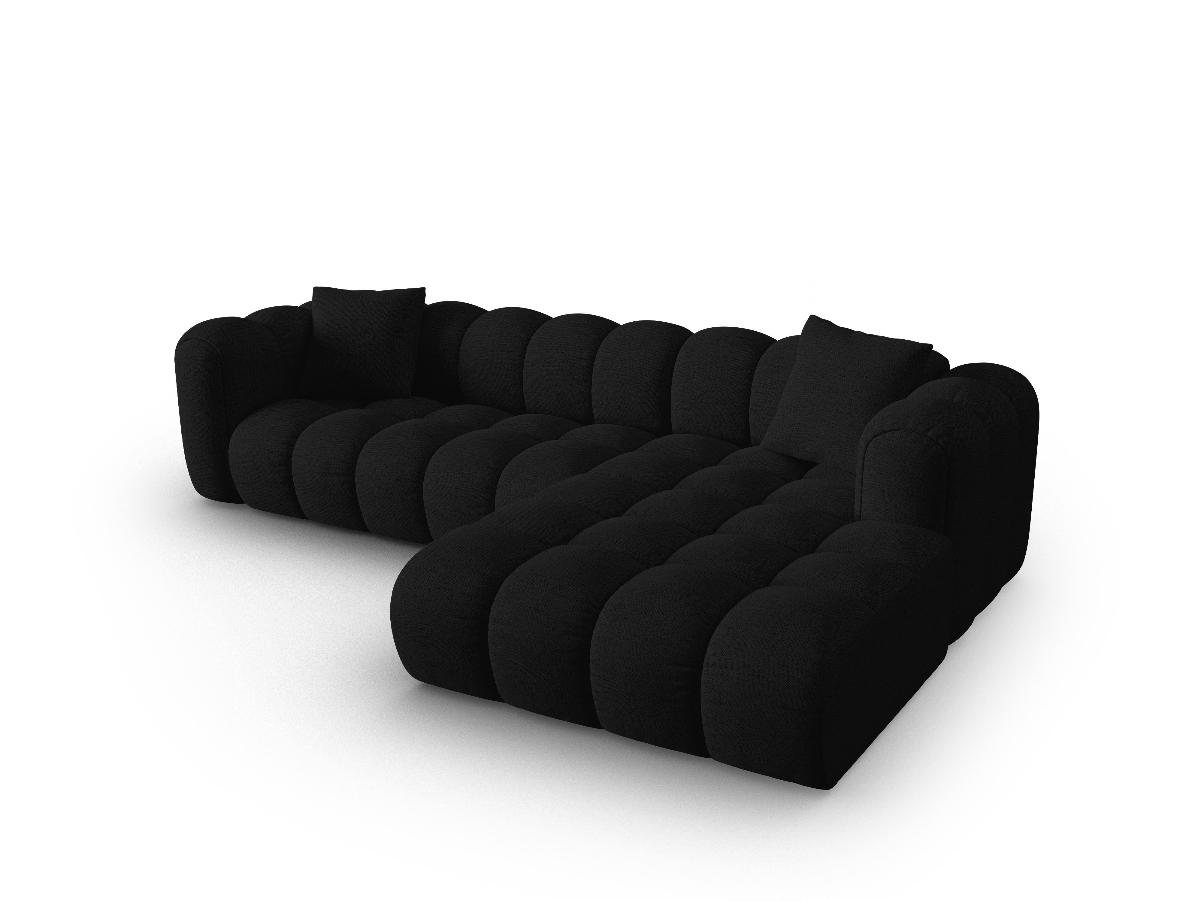 4-sitziger rechter Ecksofa ASTRO schwarzer Chenille
