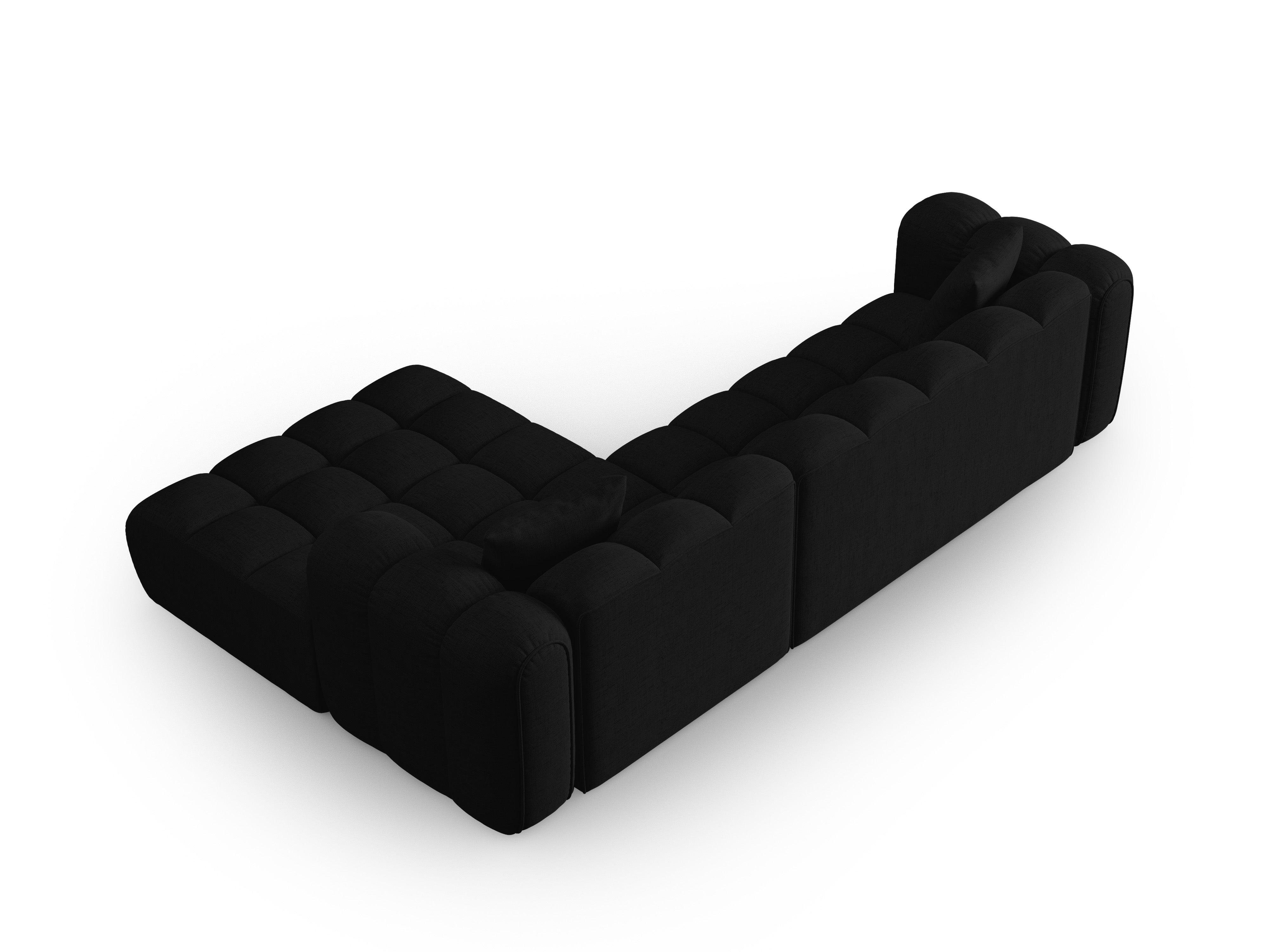 4-sitziger rechter Ecksofa ASTRO schwarzer Chenille