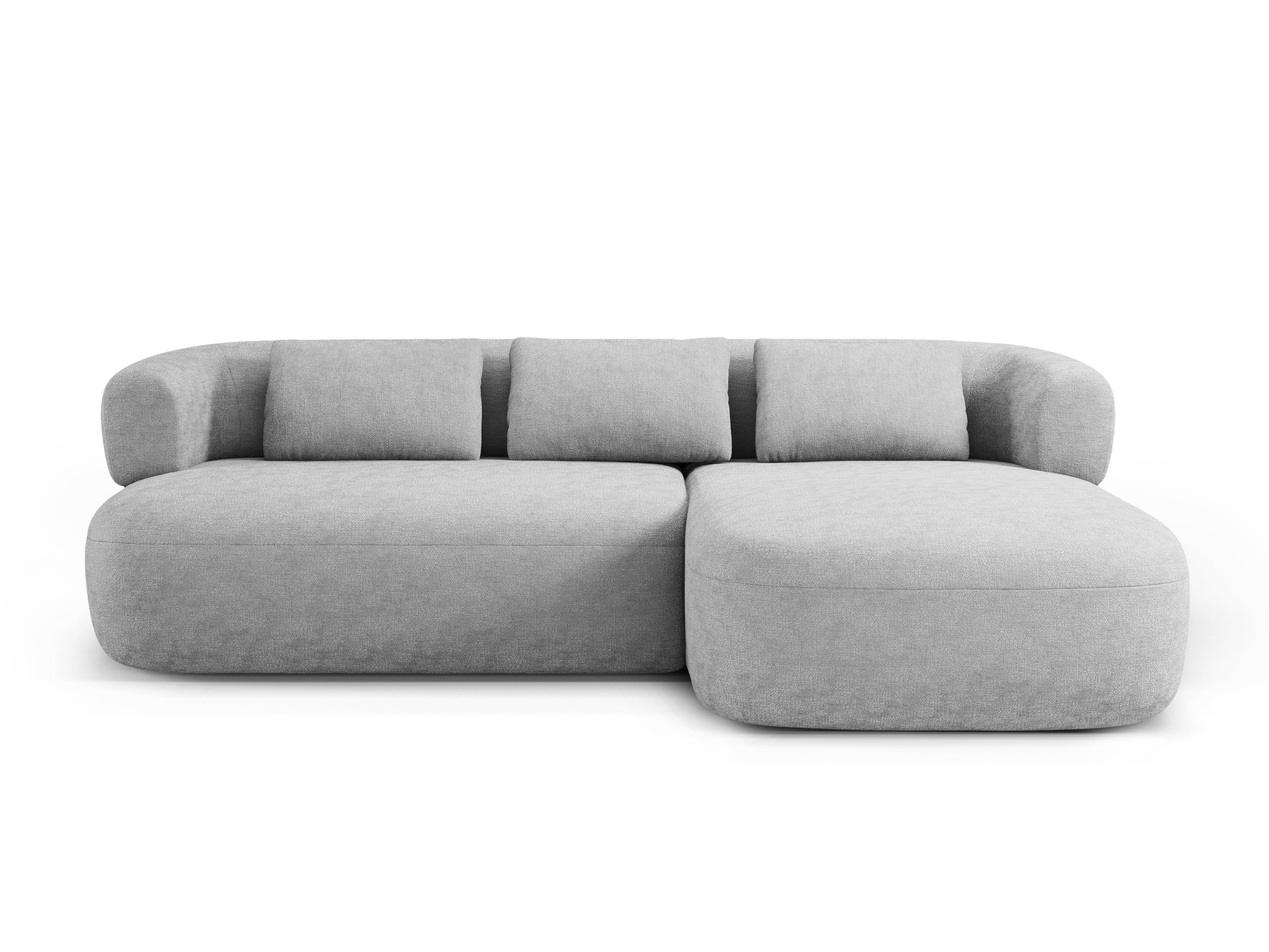 3-sitziger, rechtsseitiger ALDRIN Ecksofa in grauem Chenille