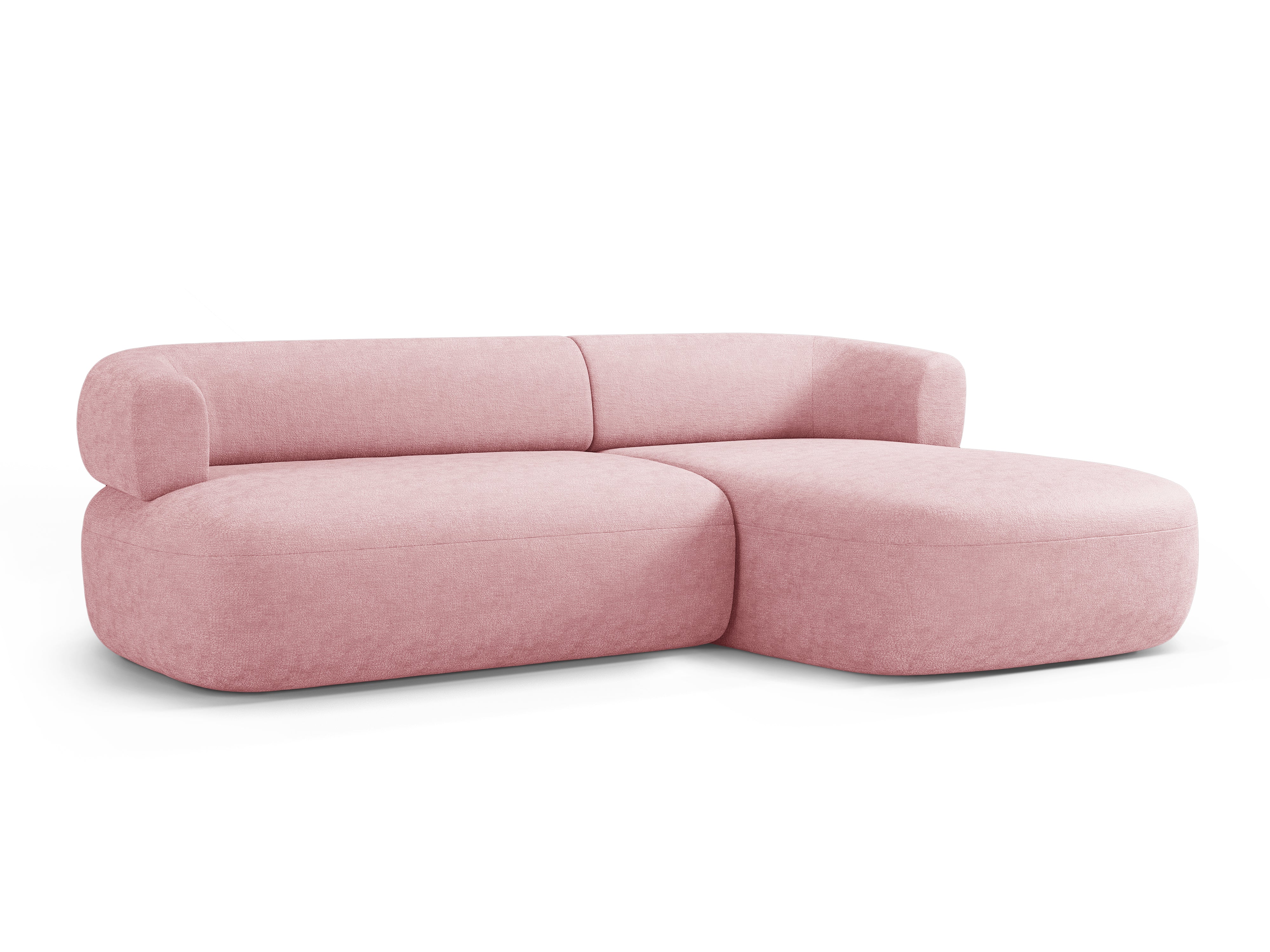 3-sitziger rechter Ecksofa ALDRIN in rosa Chenille