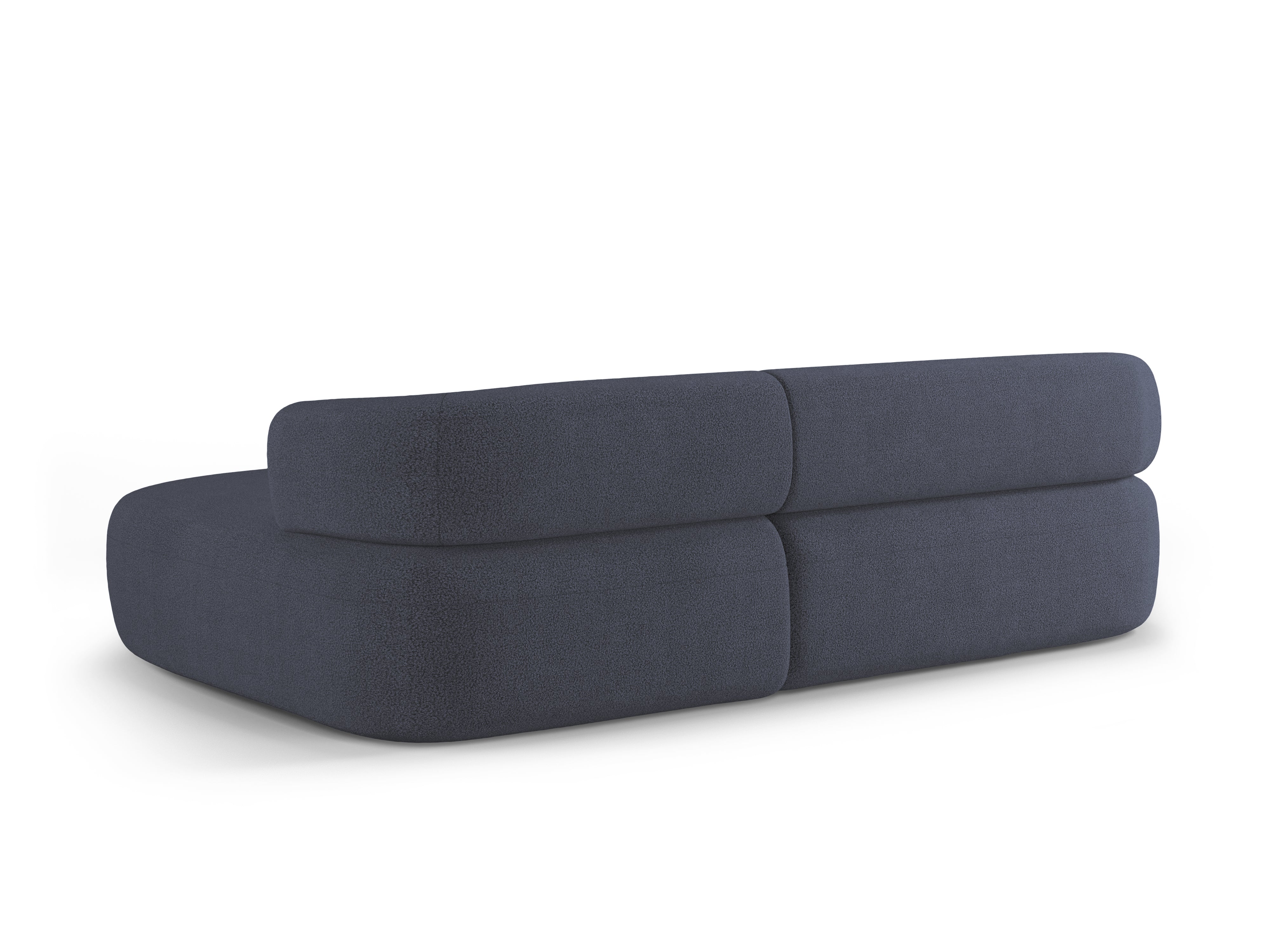 3-sitziger rechter Ecksofa ALDRIN in marineblauem Boucle