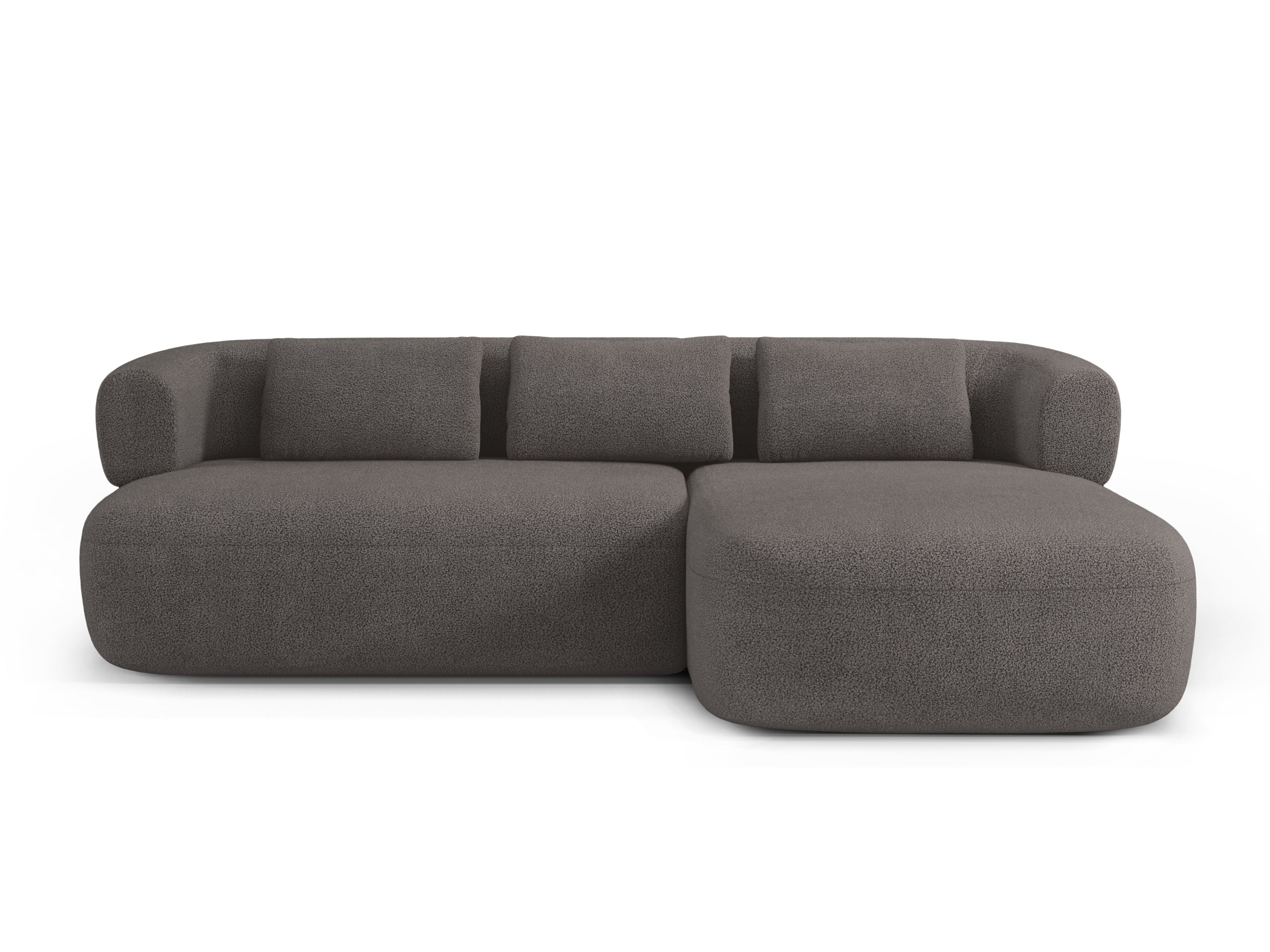 3-sitziger rechter Ecksofa ALDRIN in grauem Boucle