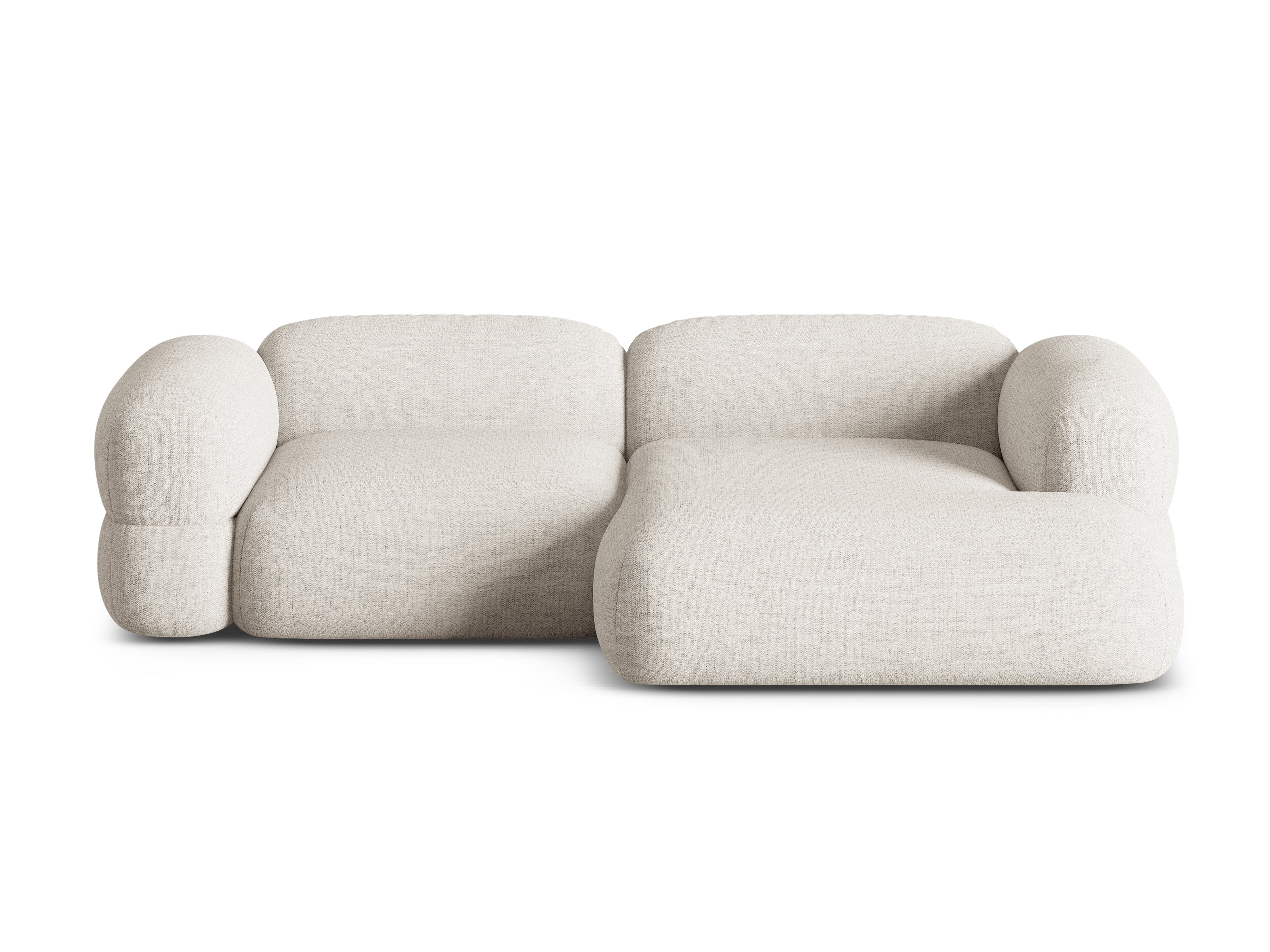 Rechtsseitige Eckcouch ROGER beige Chenille