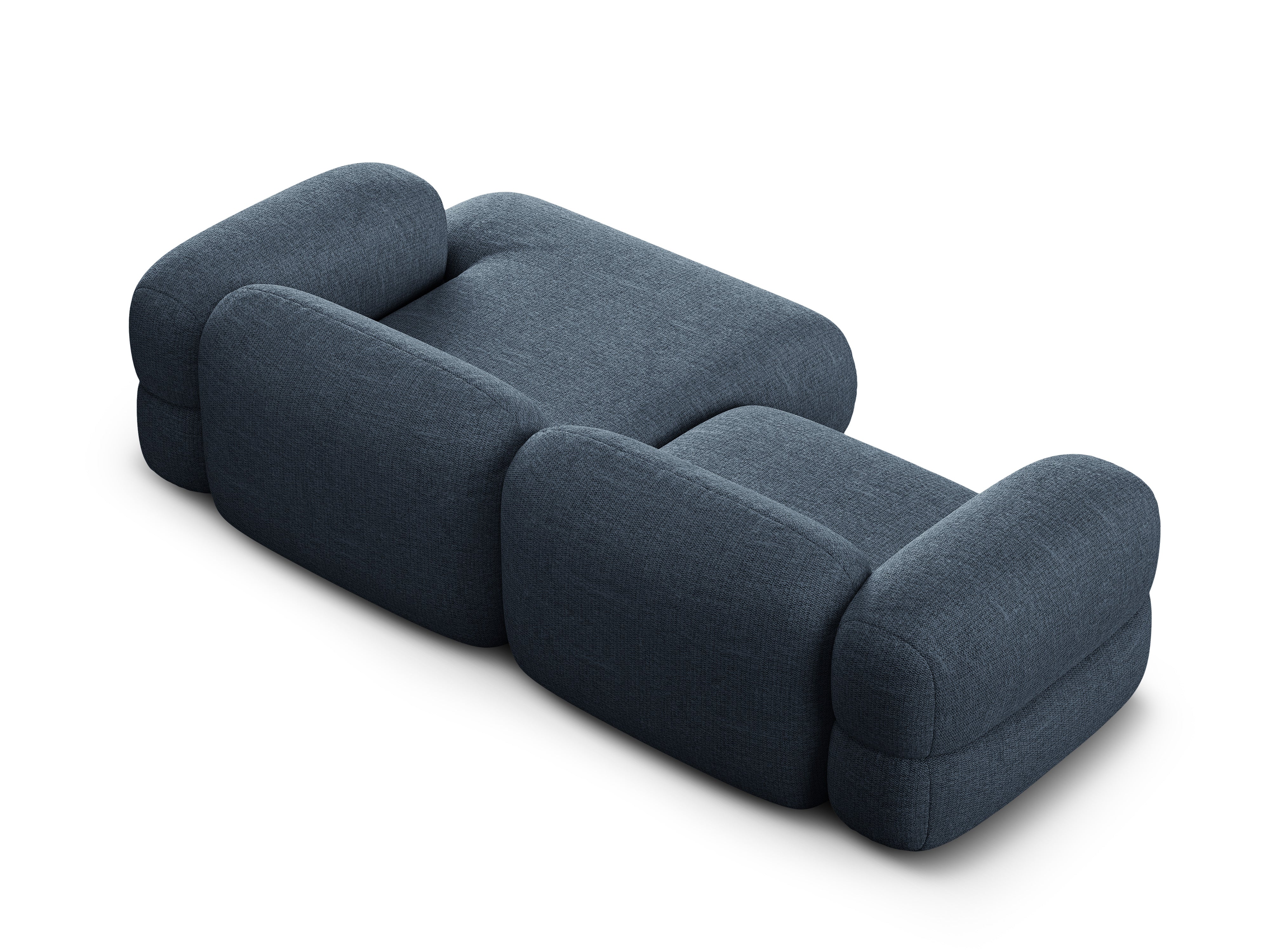 Rechtsseitige Eckcouch ROGER dunkelblauer Chenille