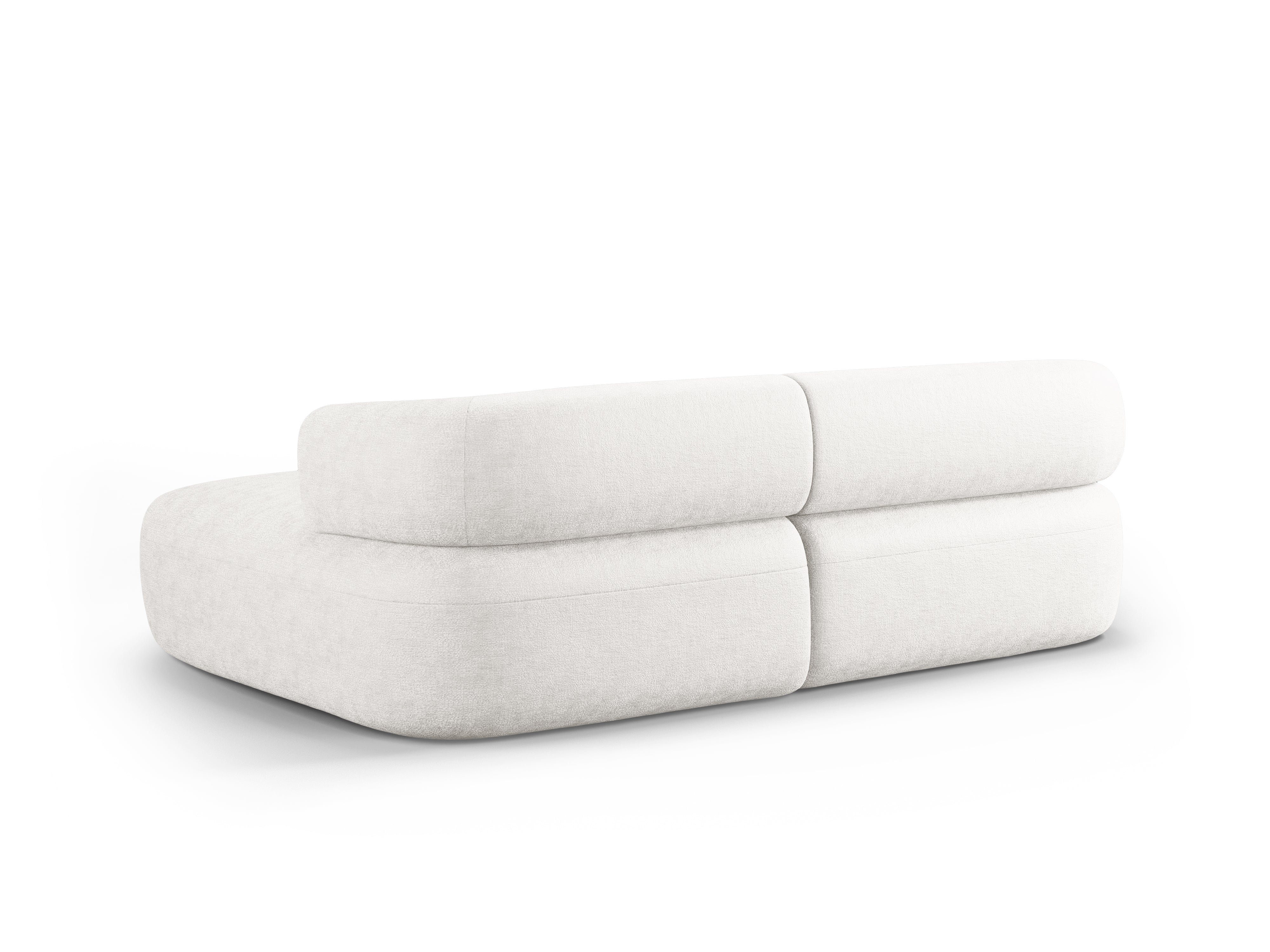 Zweisitzer-Ecksofa rechts ALDRIN in hellbeigem Chenille