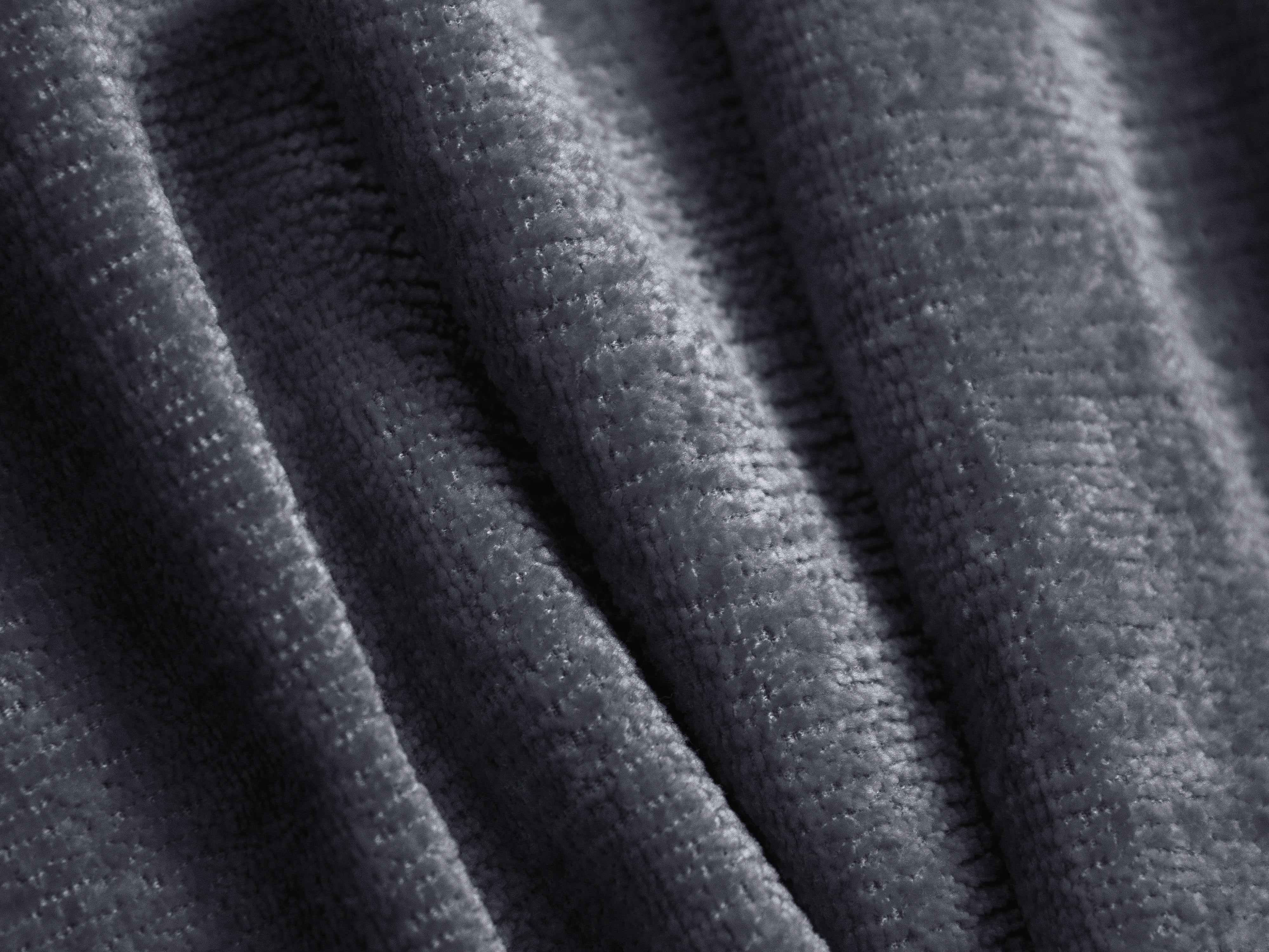 Zweisitzer-Ecksofa rechts ALDRIN in marineblauem Chenille