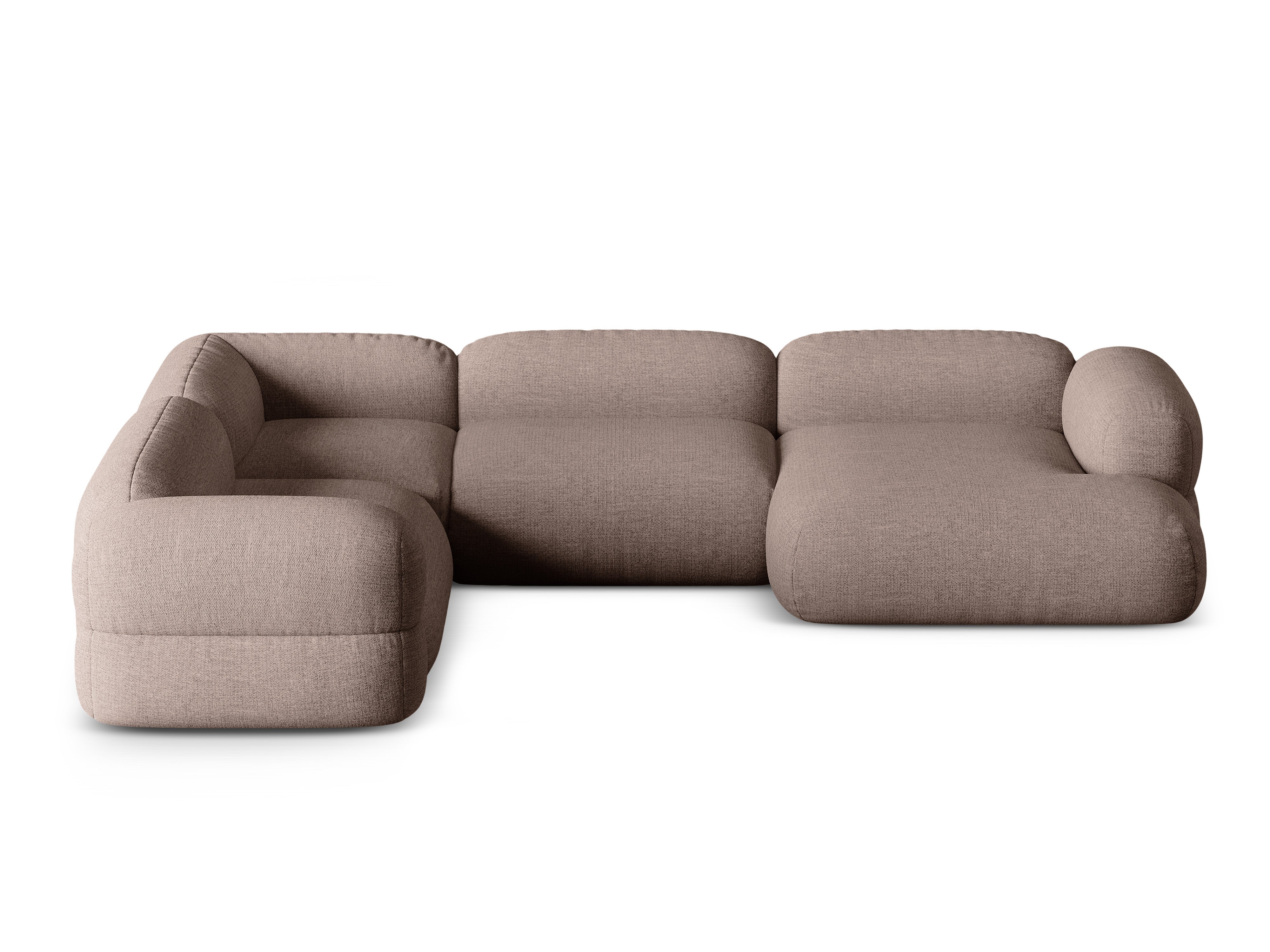 U-förmiger linker Ecksofa ROGER cappuccino Chenille