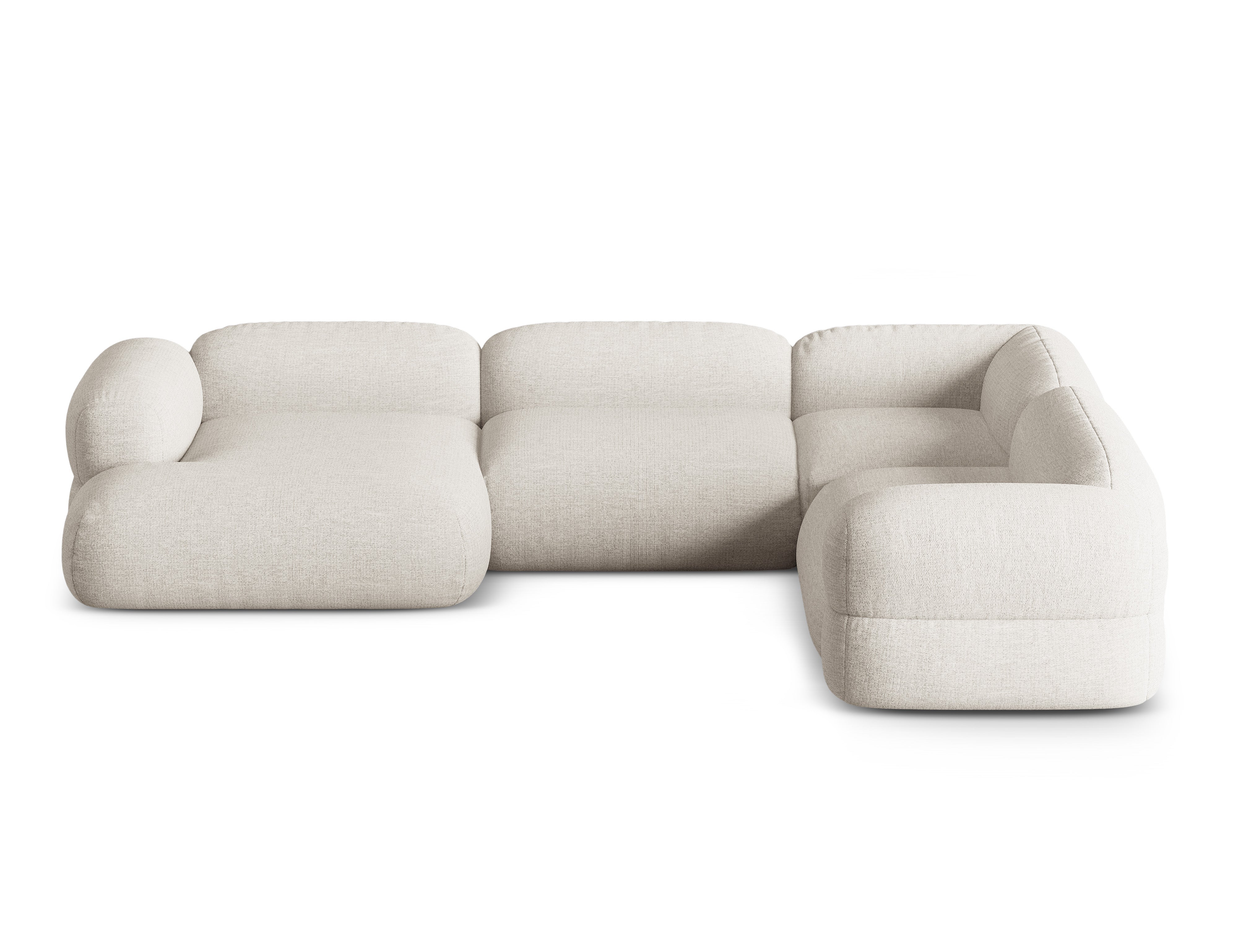 U-förmiger Ecksofa rechts ROGER beige Chenille