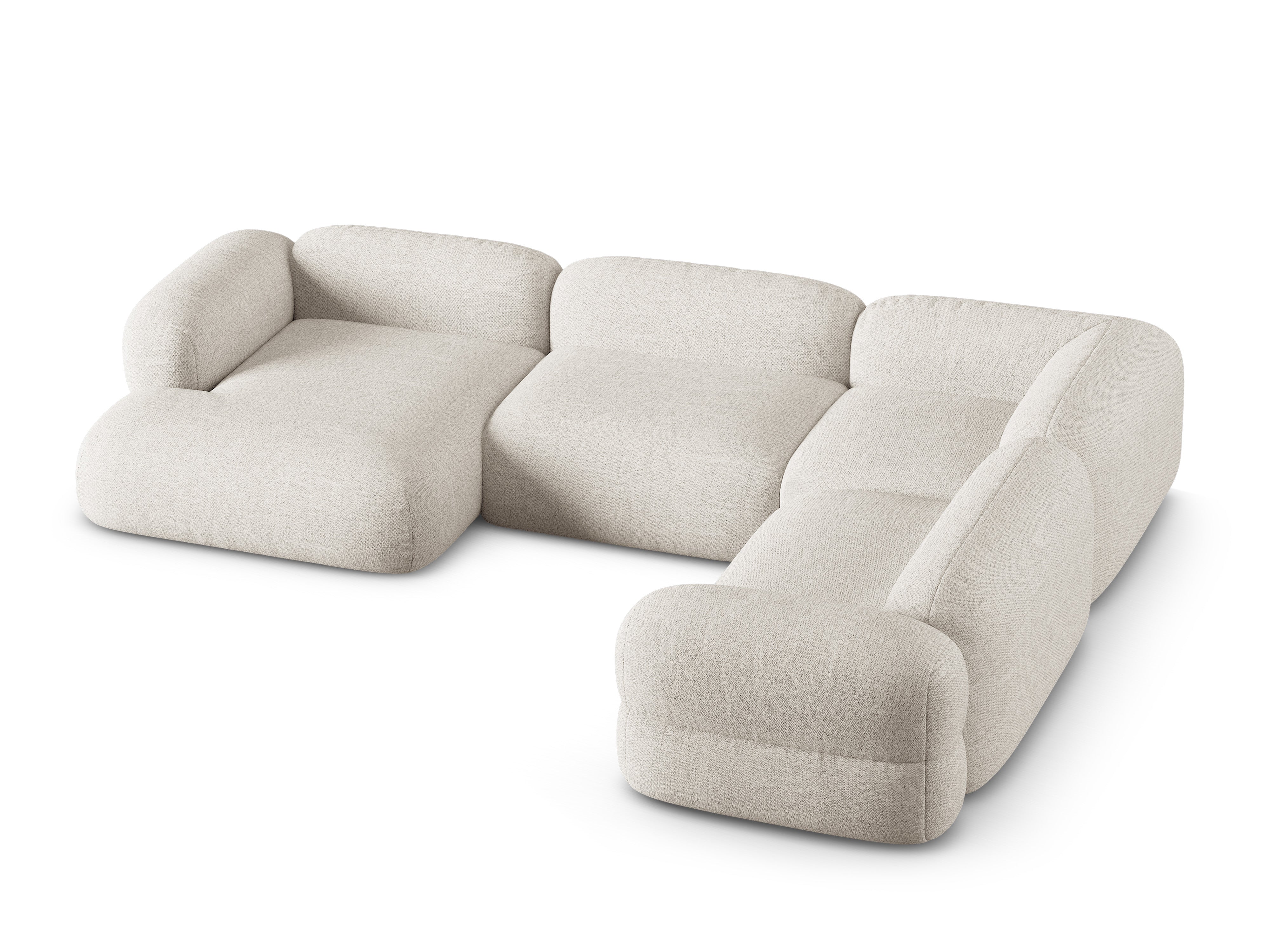 U-förmiger Ecksofa rechts ROGER beige Chenille