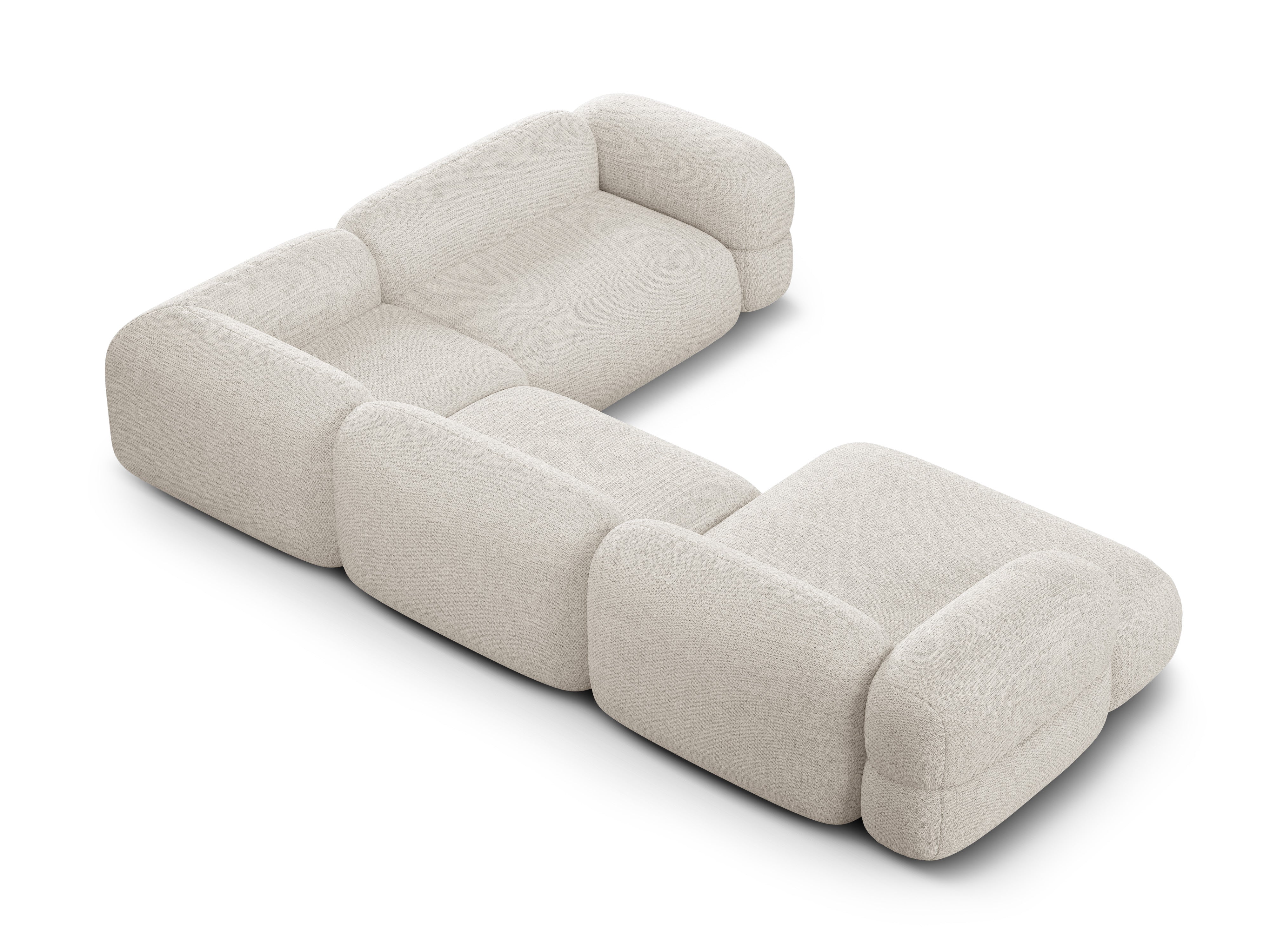 U-förmiger Ecksofa rechts ROGER beige Chenille