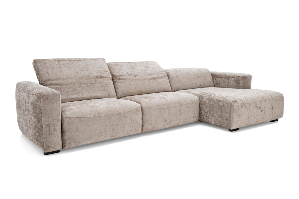 Right-sided upholstered WAVE corner sofa