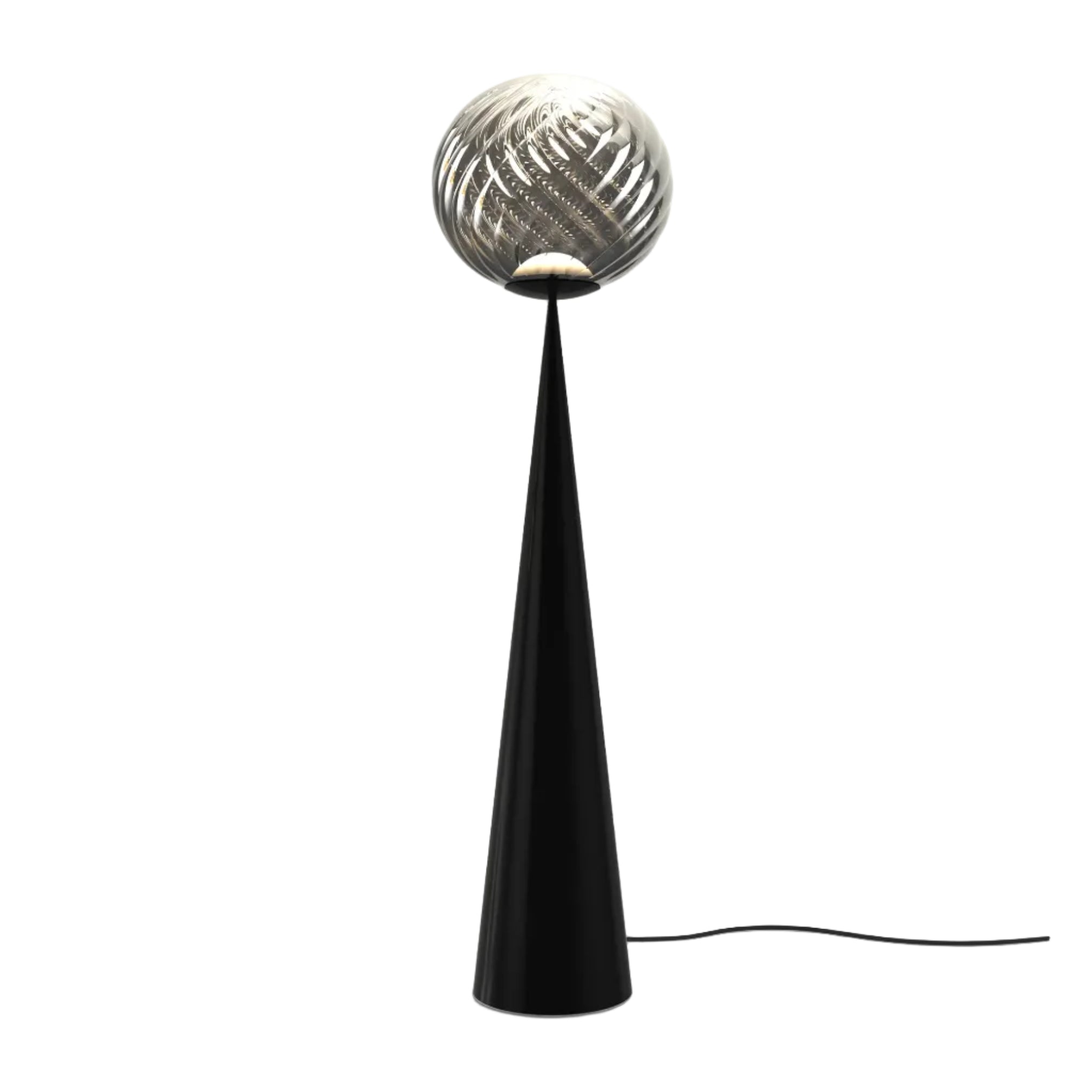 WHIRL FAT CONE floor lamp silver with black base