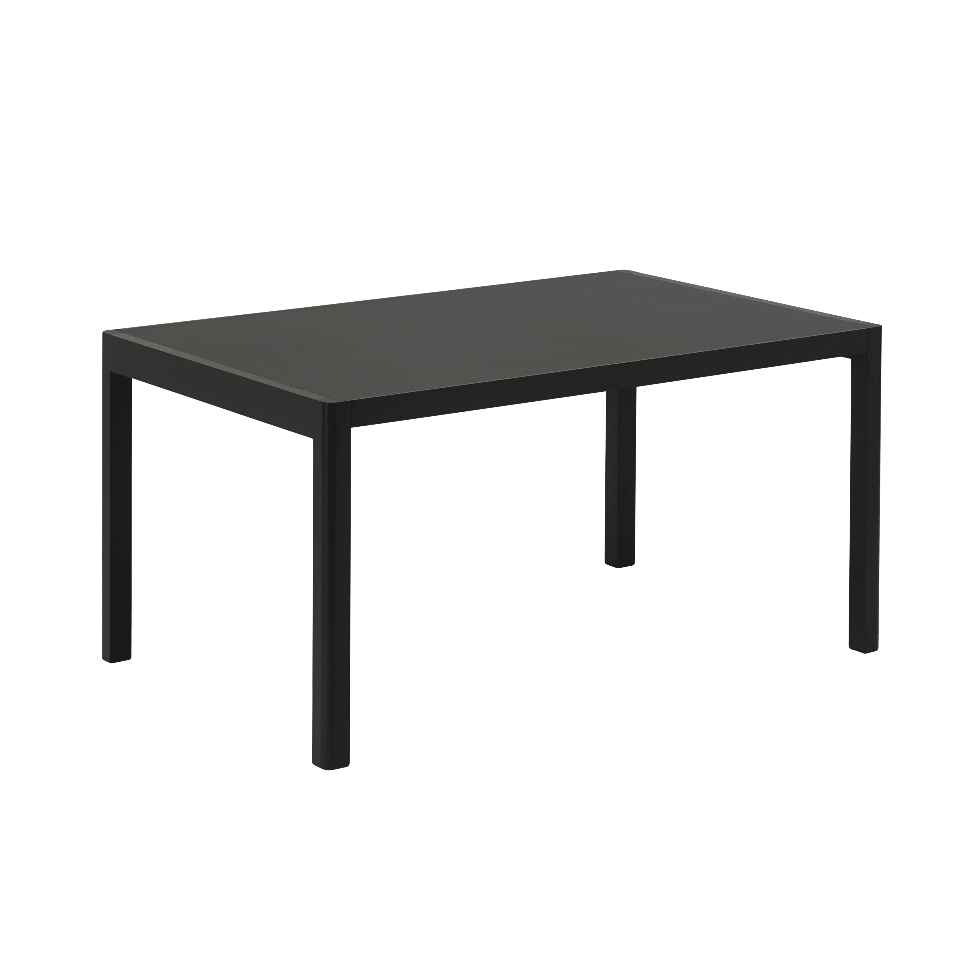 WORKSHOP Table with Black Linoleum and Black Oak Base