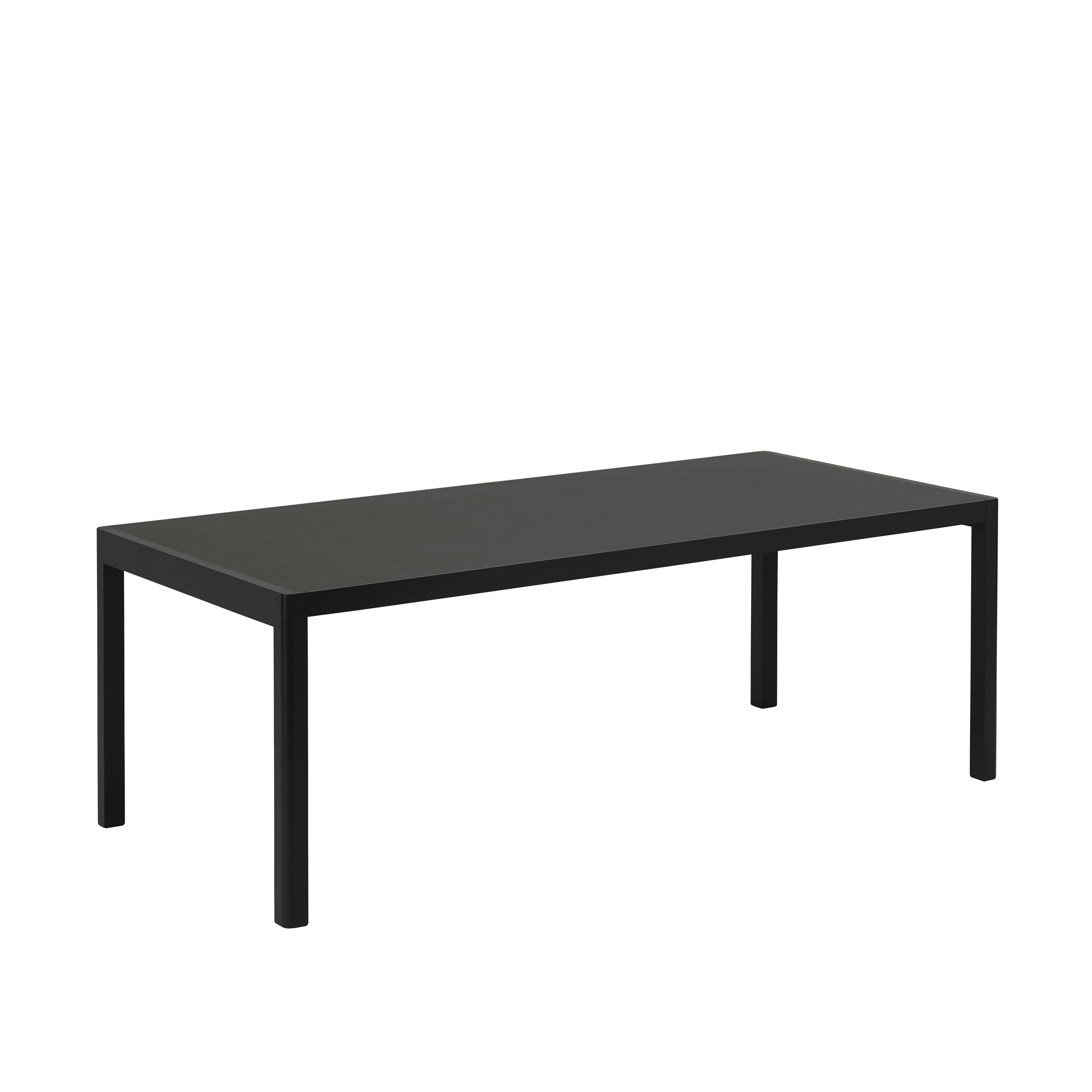 WORKSHOP Table with Black Linoleum and Black Oak Base