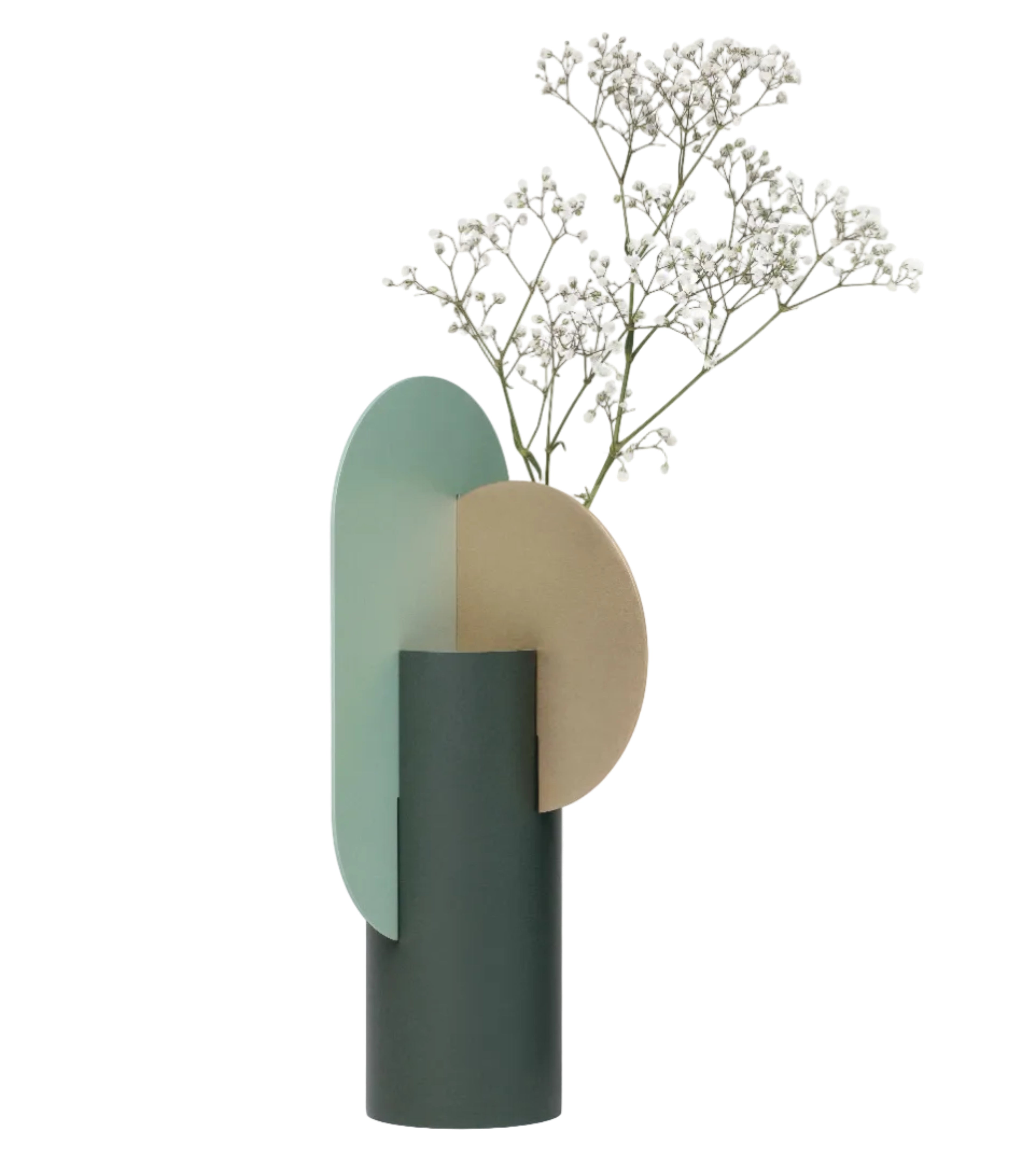 Vase YERMILOV grün mit Messing