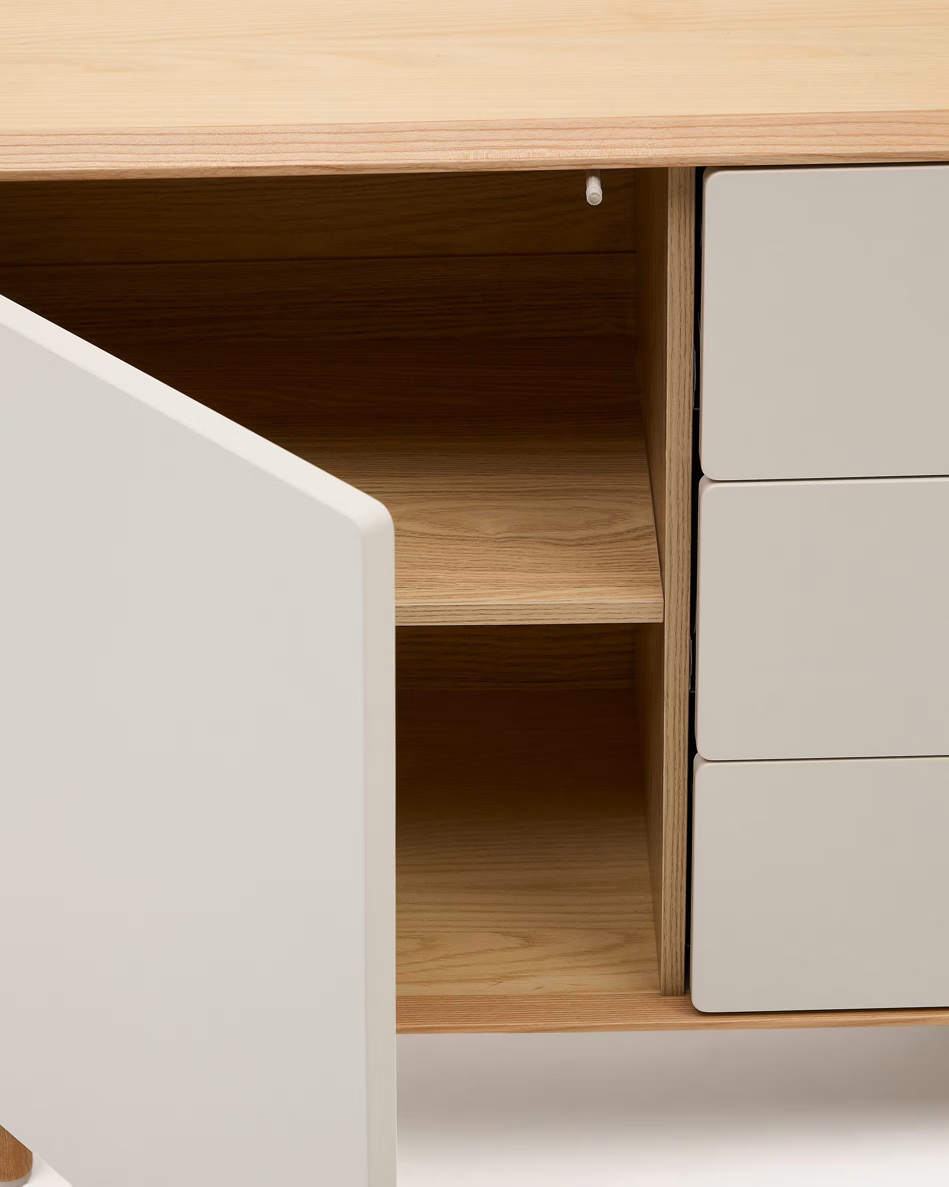 Kommode ANIELLE hellgrau mit Holz