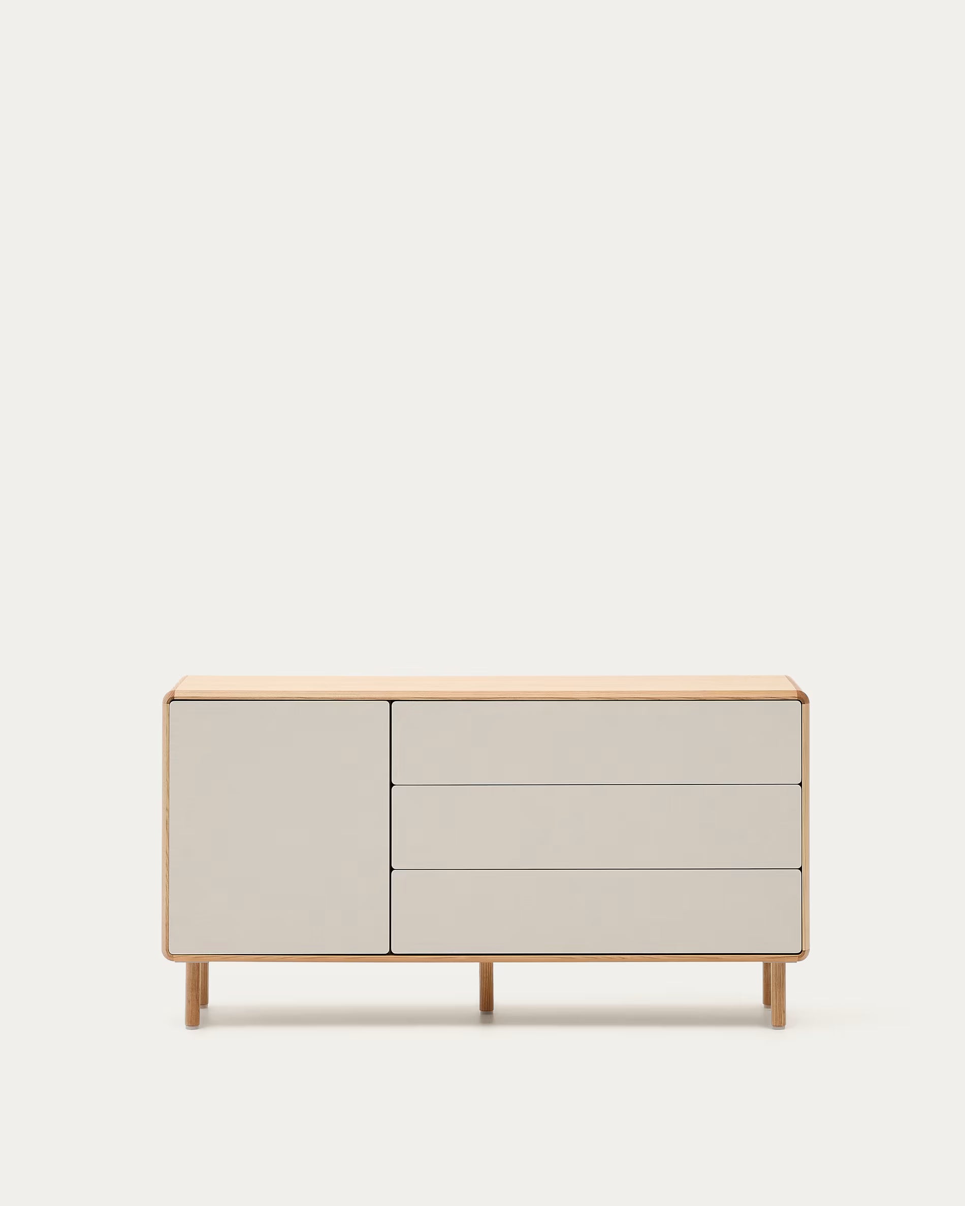 Kommode ANIELLE hellgrau mit Holz