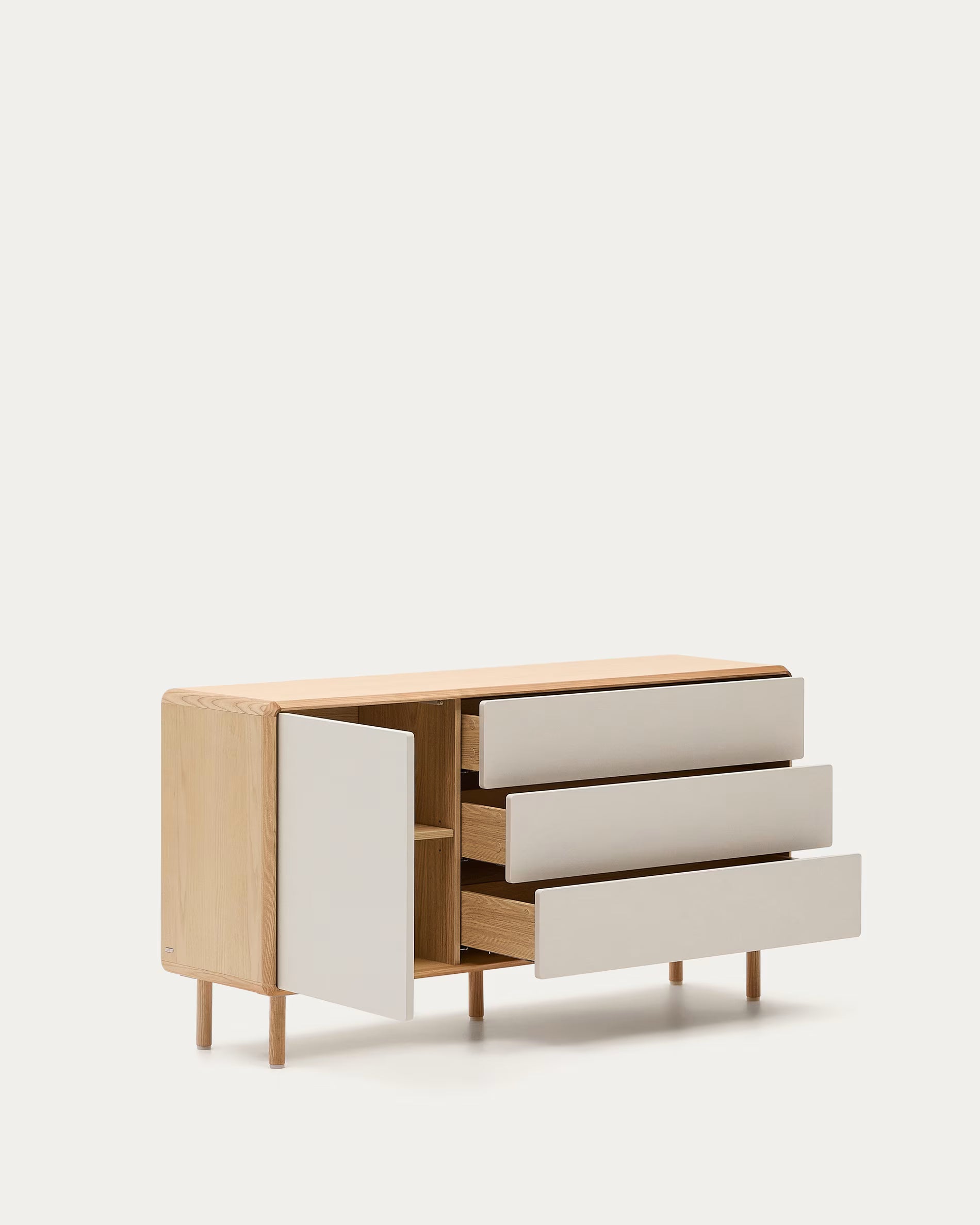 Kommode ANIELLE hellgrau mit Holz