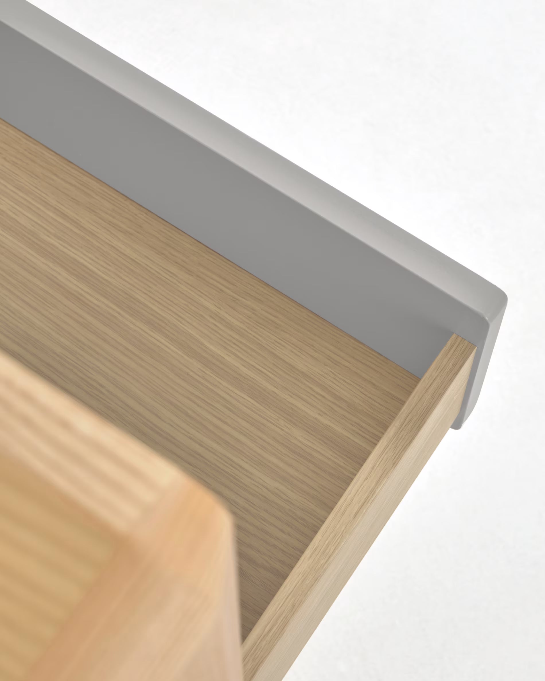 Kommode mit Schubladen ANIELLE hellgrau mit Holz