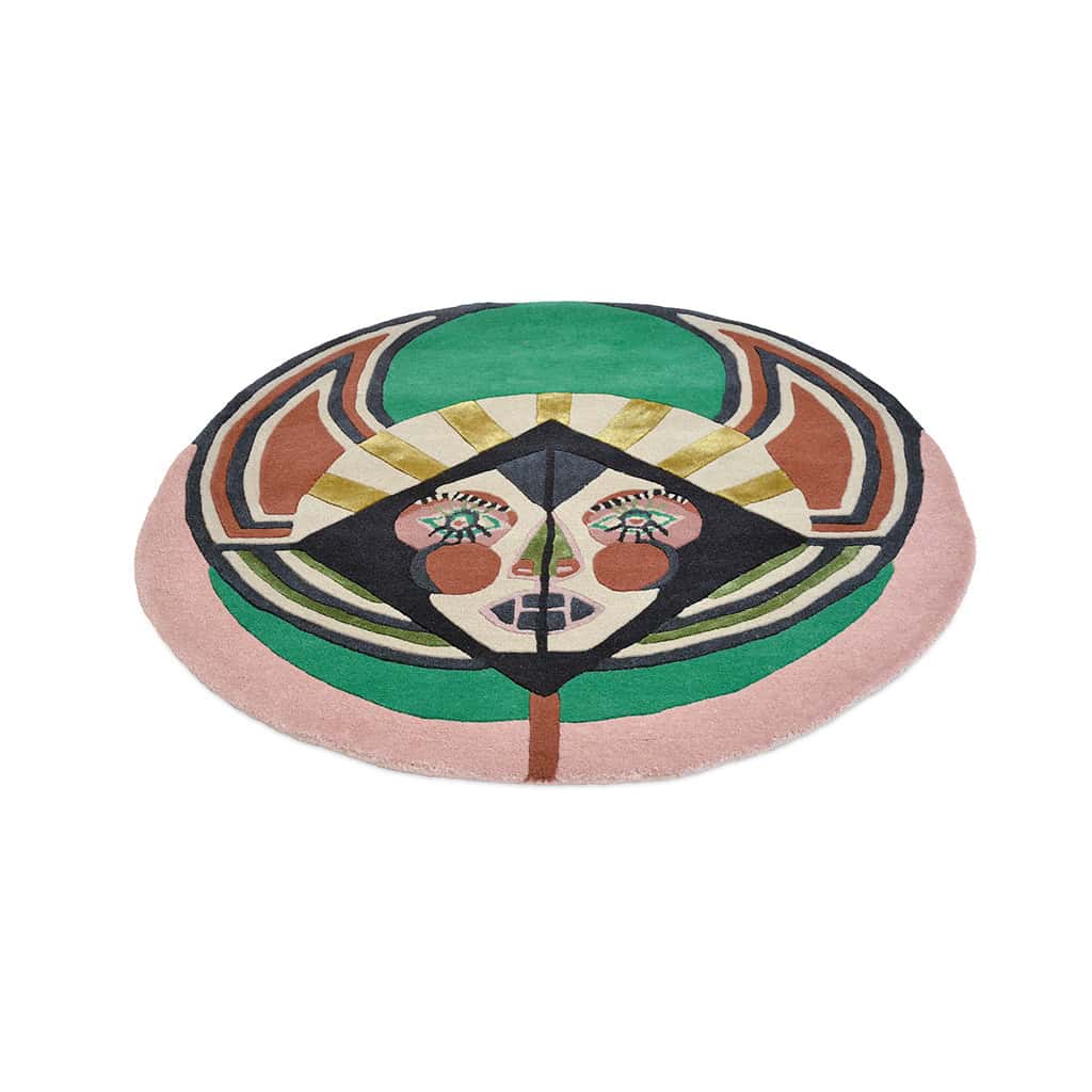ZODIAC VIRGO runder Teppich beige-grün