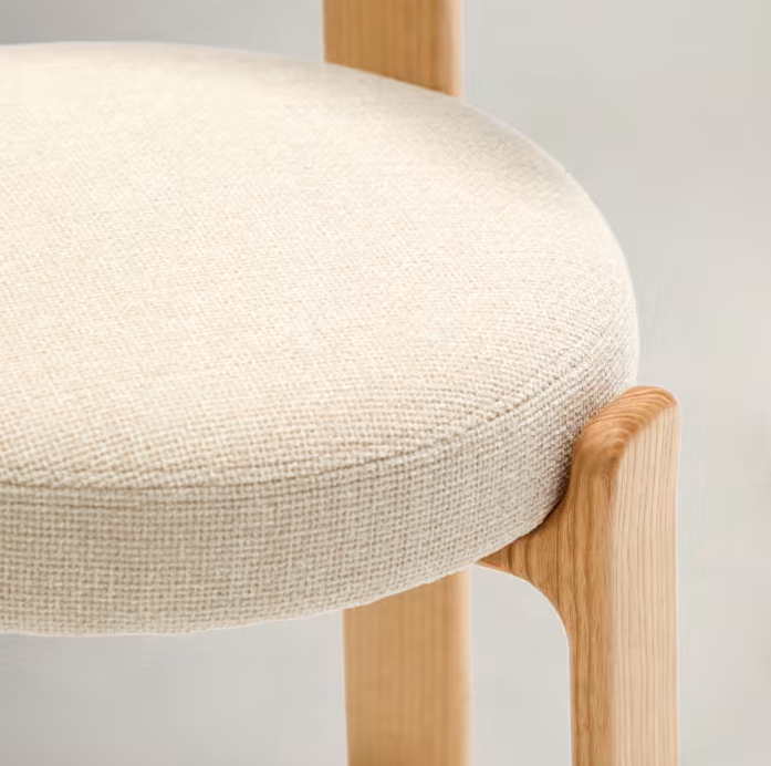 Sessel mit Armlehnen GRANITE beige Chenille mit Eschenbasis