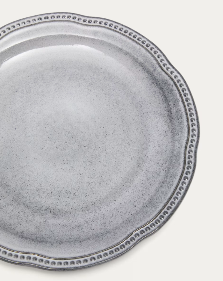 Flacher Teller DOVEC blaue Keramik