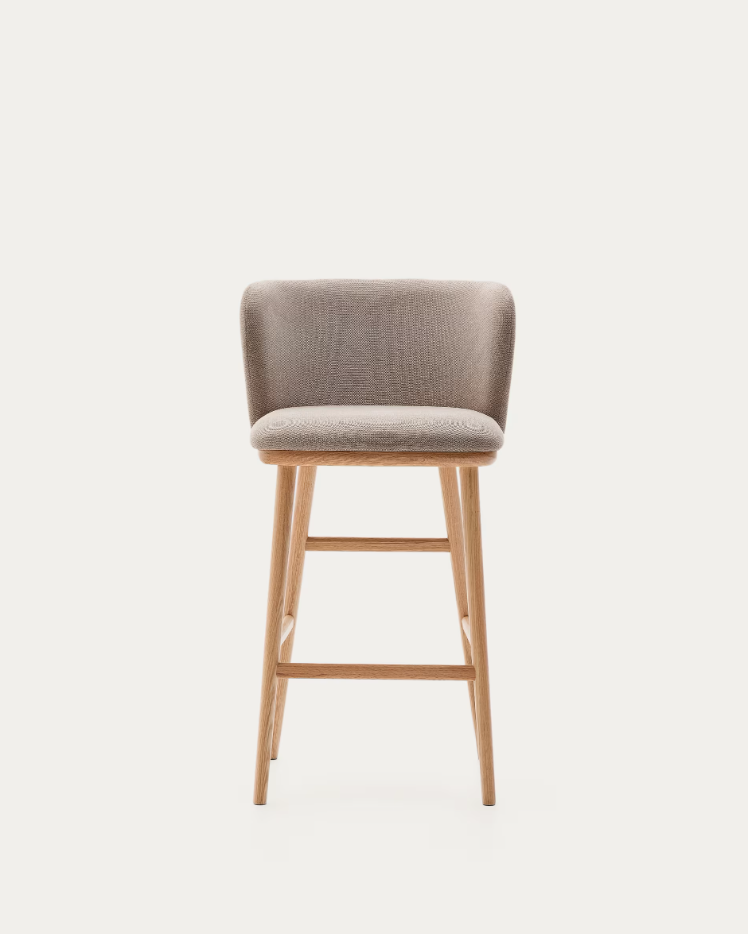 Ciselia Hell Brown Bar Stuhl Szenil mit einer hellen Basis