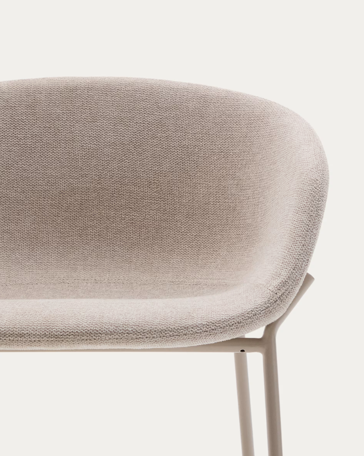 Yvette beige bar chair with a beige base