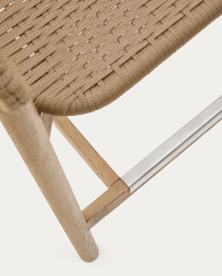 Arinella externe Hoker -Accation -Holz mit einem beige Seil