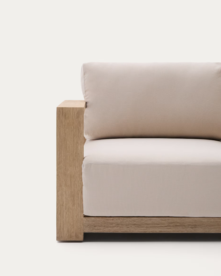 Ambra externes Sofa Ambra Acacia Holz mit cremiger Sitz