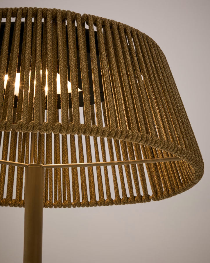 Außenlampe Aldet Braun-Grau-Seil