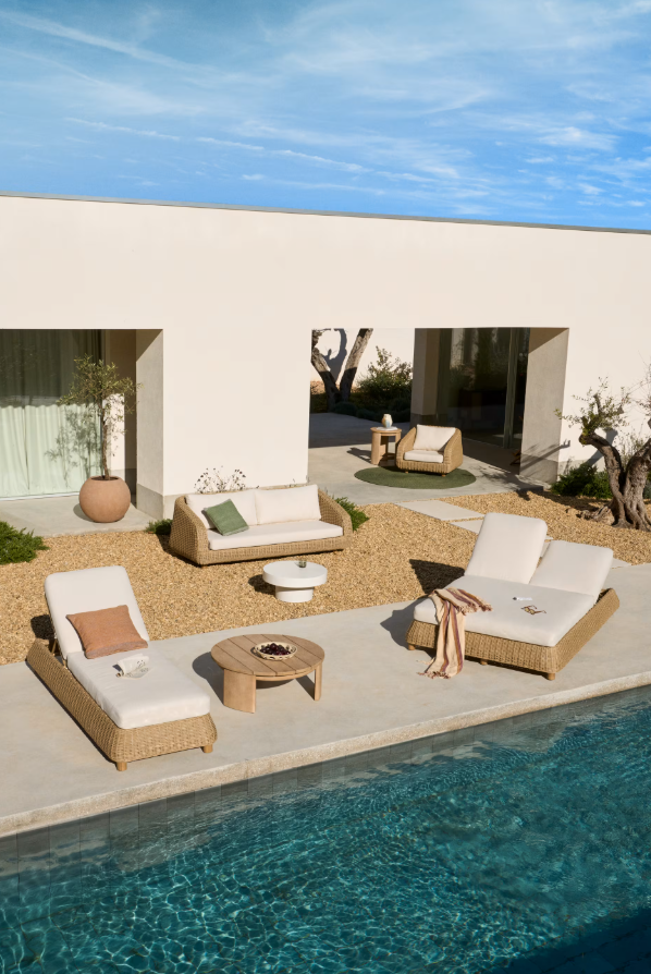 Externes Sofa Frohe synthetischer Rattan