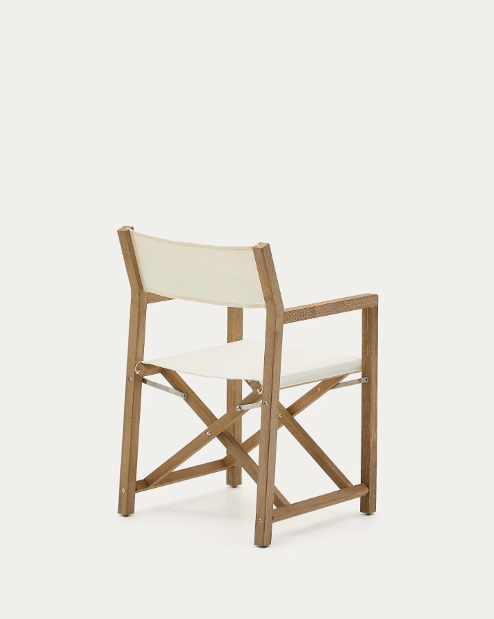 Villara White External Chair mit einer Akazienbasis