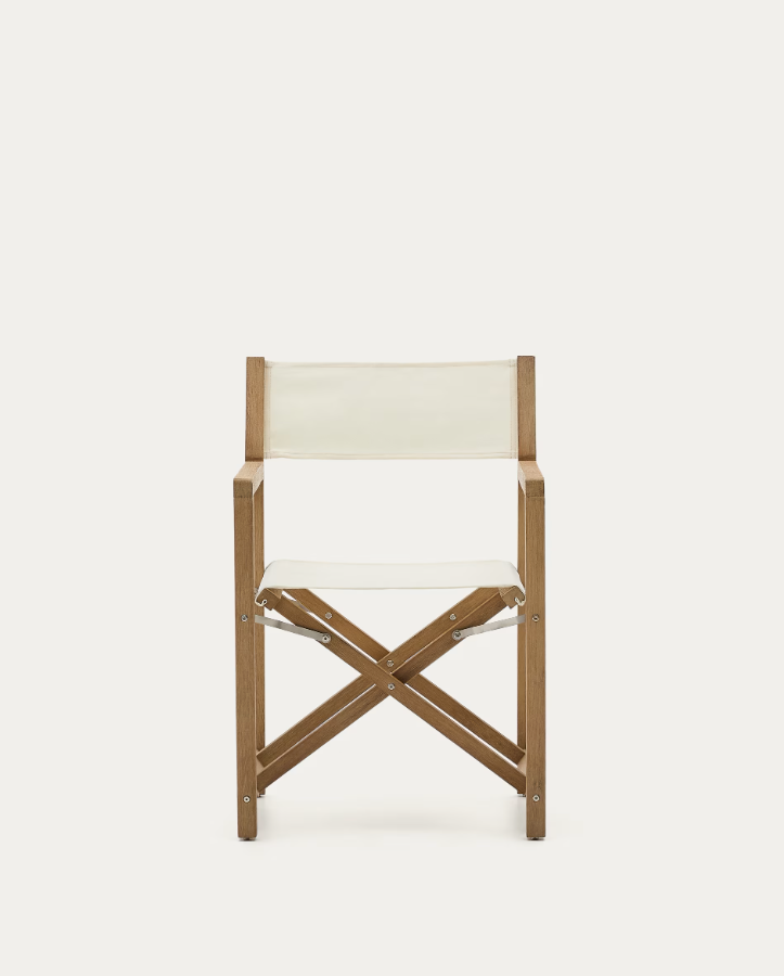 Villara White External Chair mit einer Akazienbasis